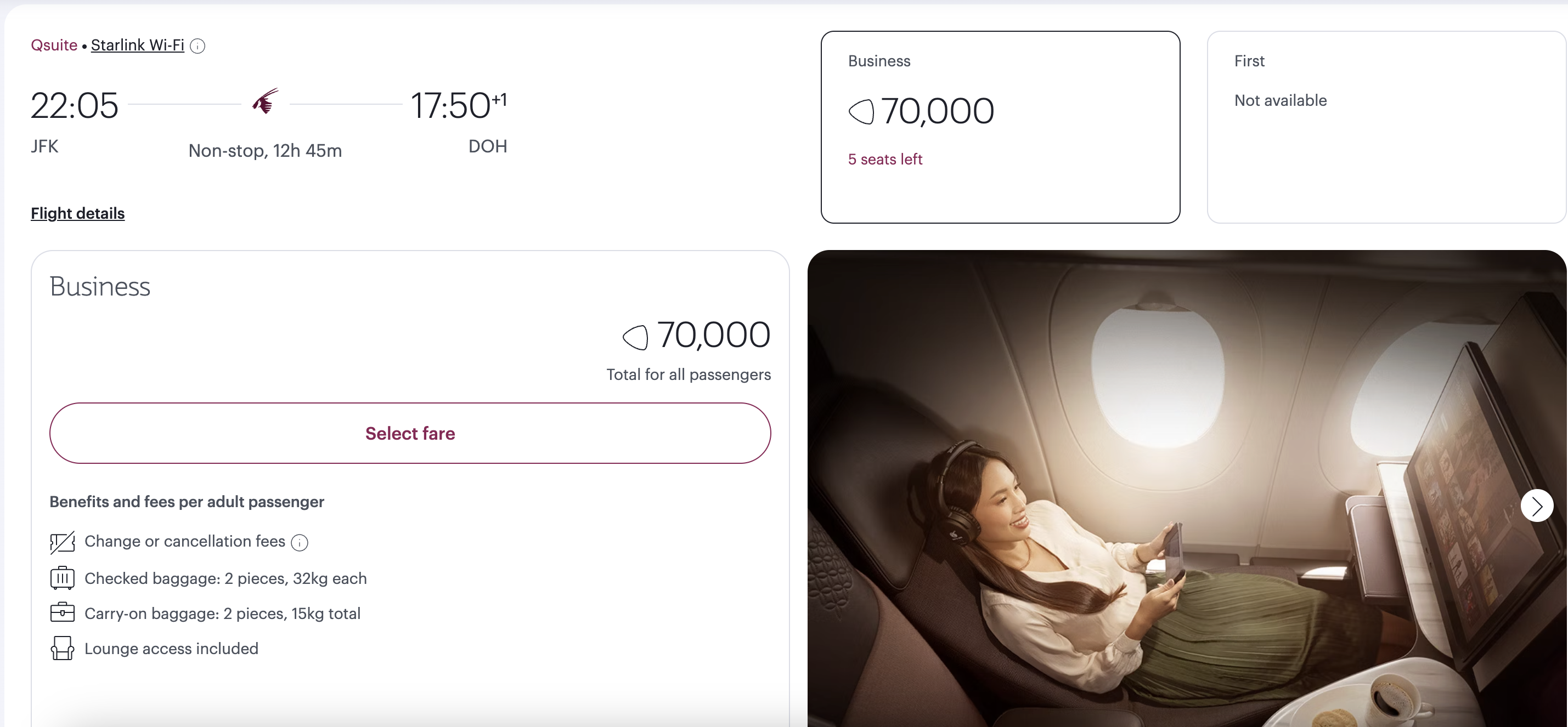 JFK DOH Business Class Qatar Airways JFK DOH Business Class Qatar Airways