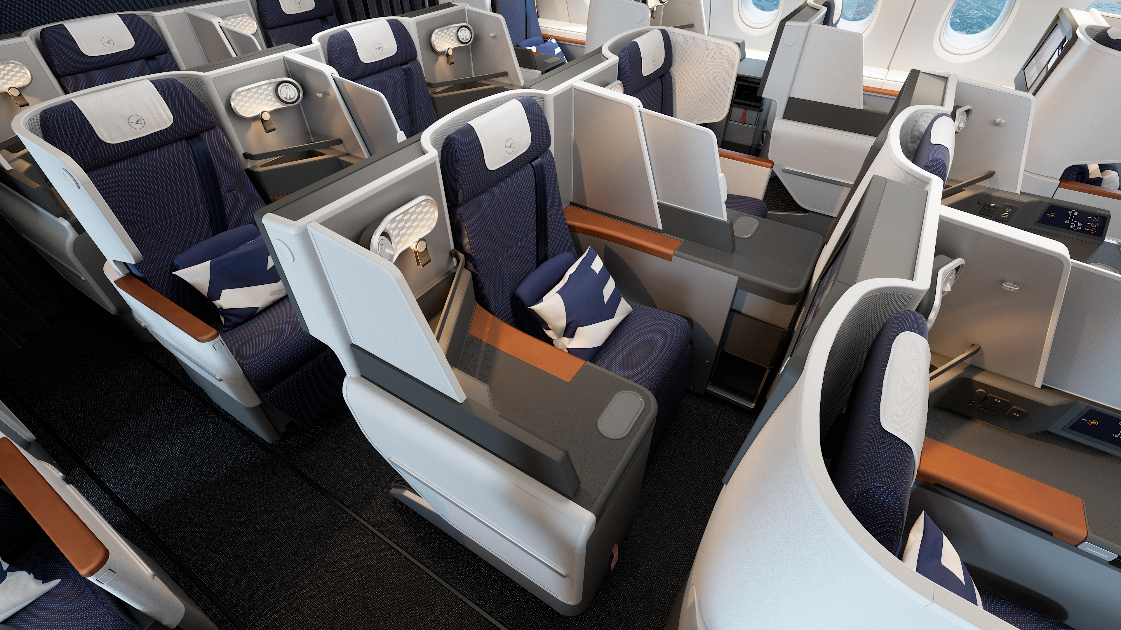 Lufthansa new A380 business class seats Lufthansa new A380 business class seats