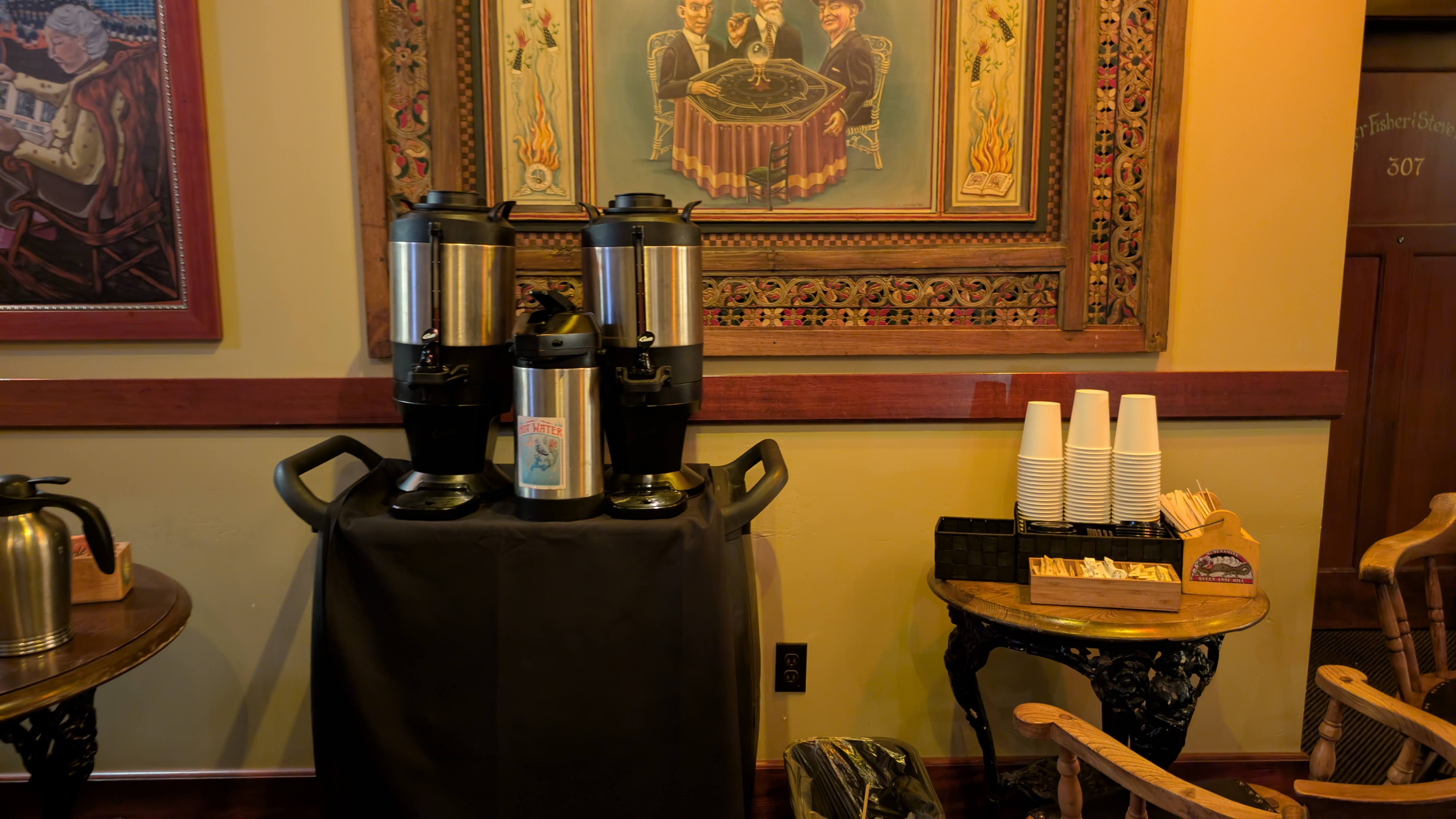 McMenamins Anderson School Hotel coffee at the principal's office