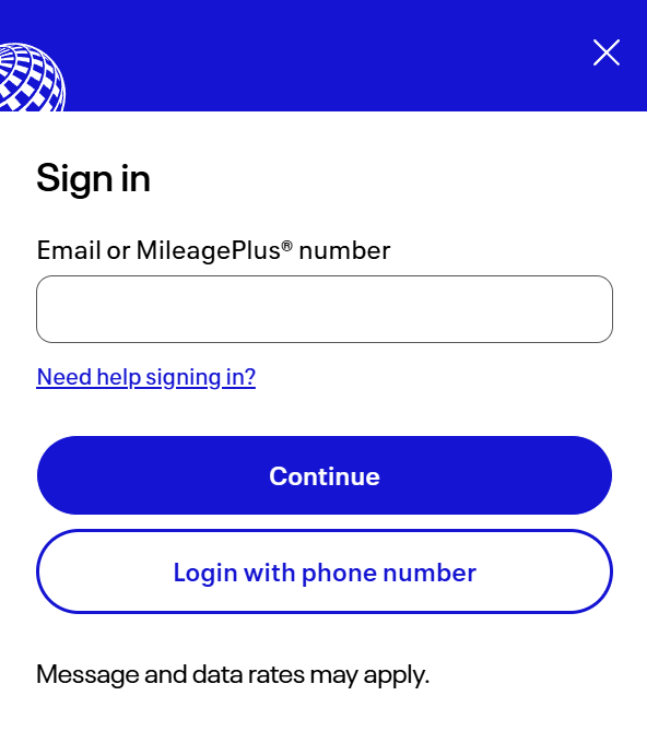 MileagePlus Sign In