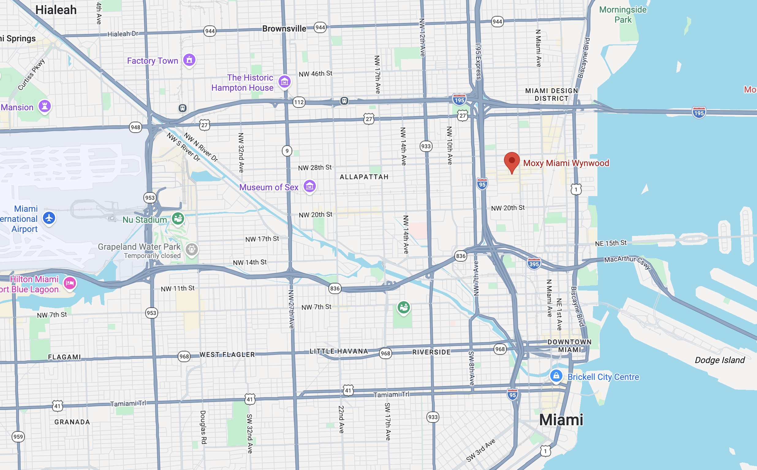 Moxy Miami Wynwood location