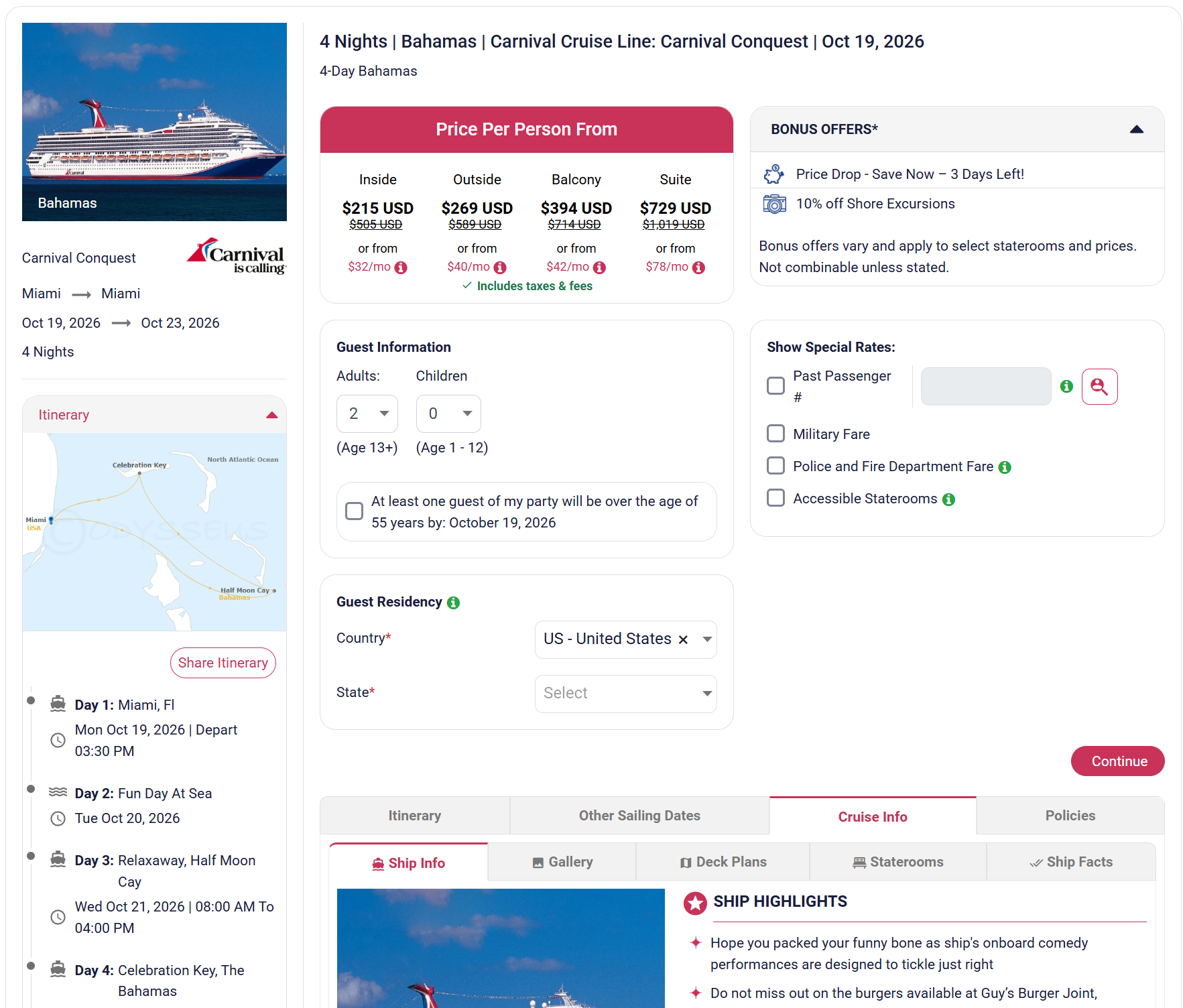 Orbitz Cruise deal