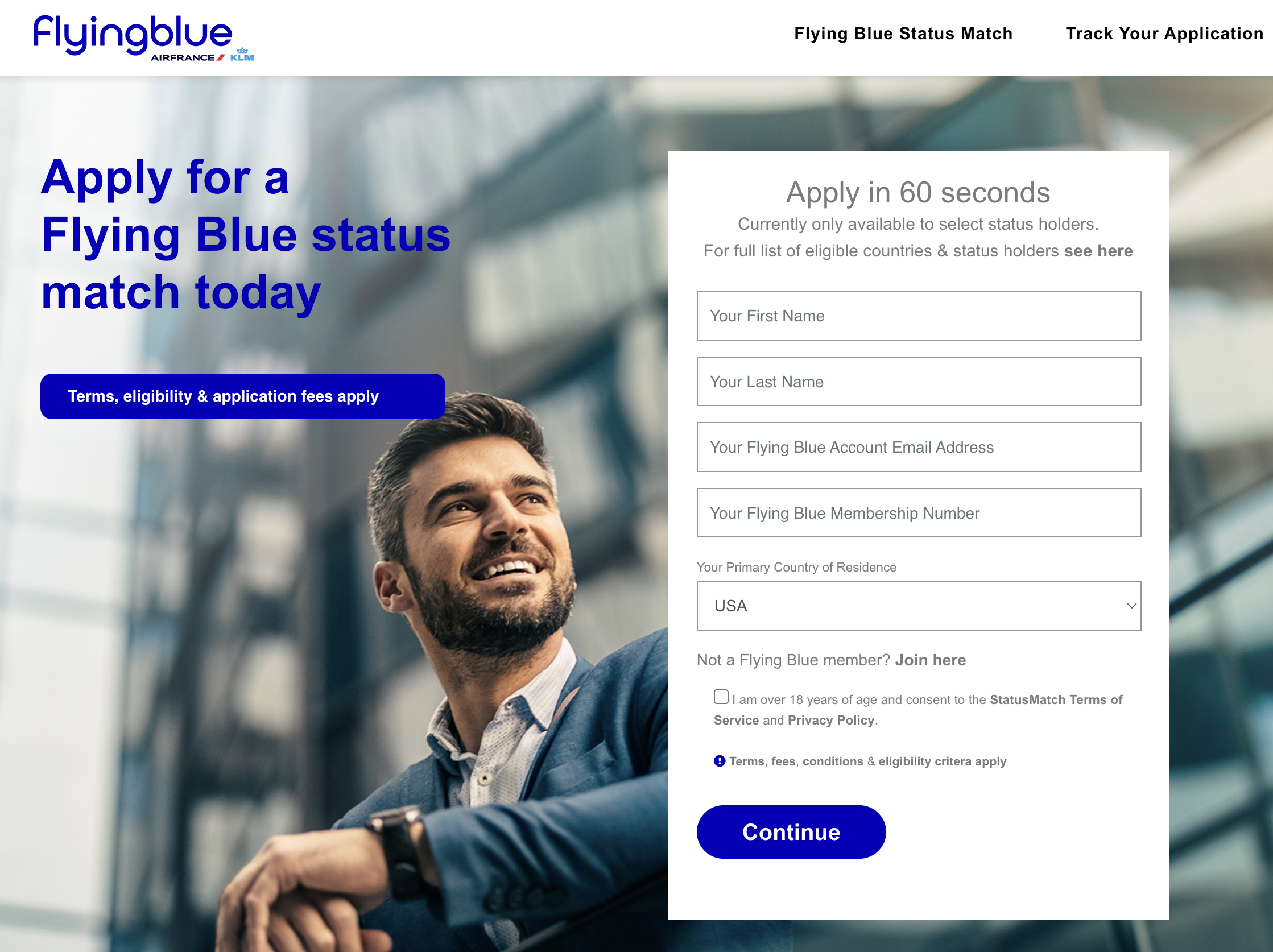 Air France-KLM Flying Blue Paid Status Match