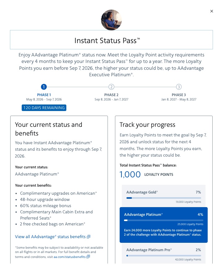 AA Instant Status Pass AA Instant Status Pass