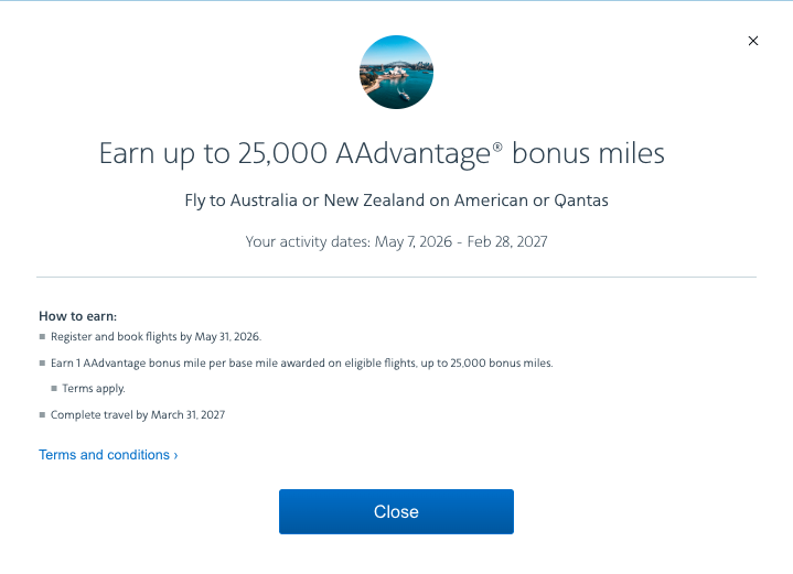 AA NZ and Australia Promo Register Page