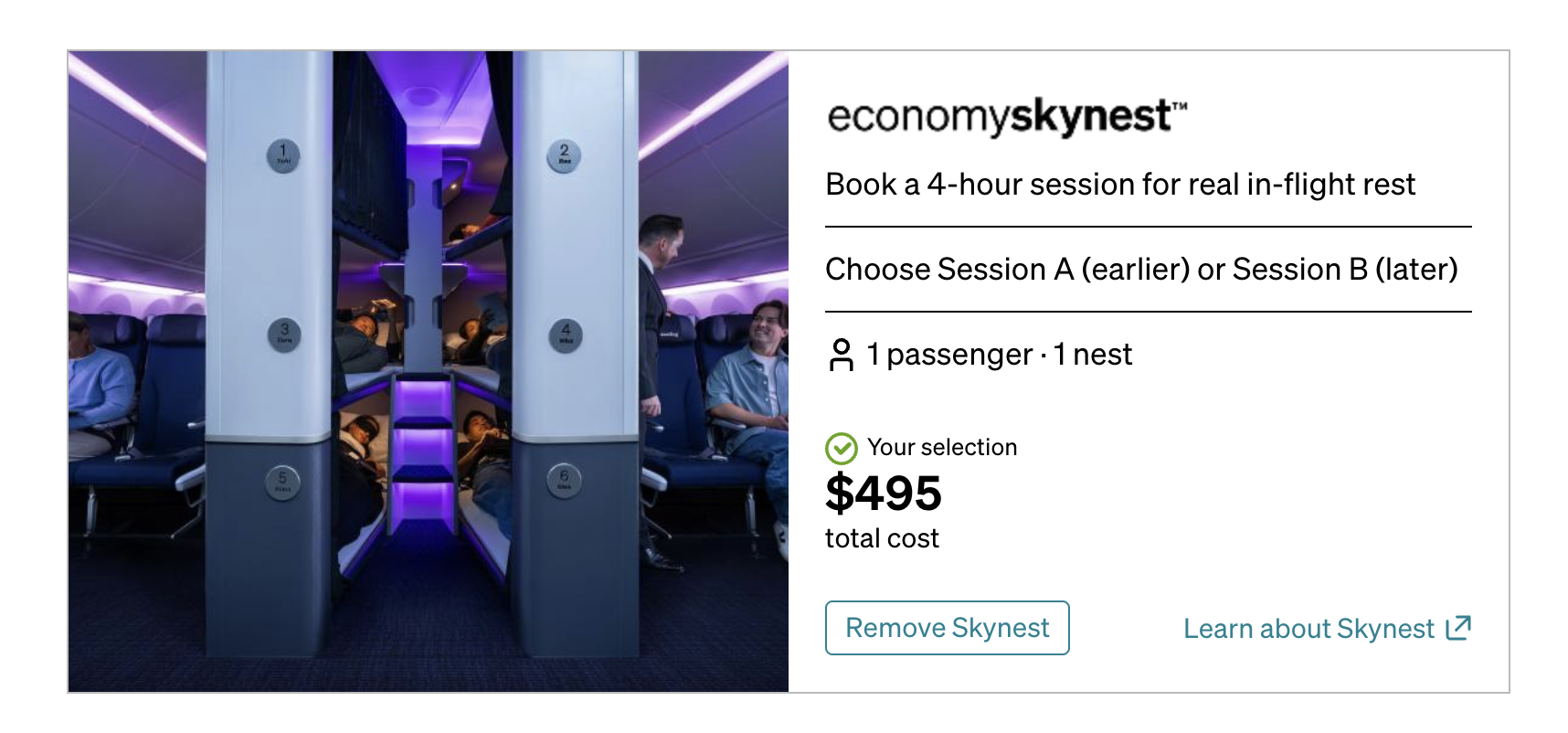 Air New Zealand Skynest Confirmation