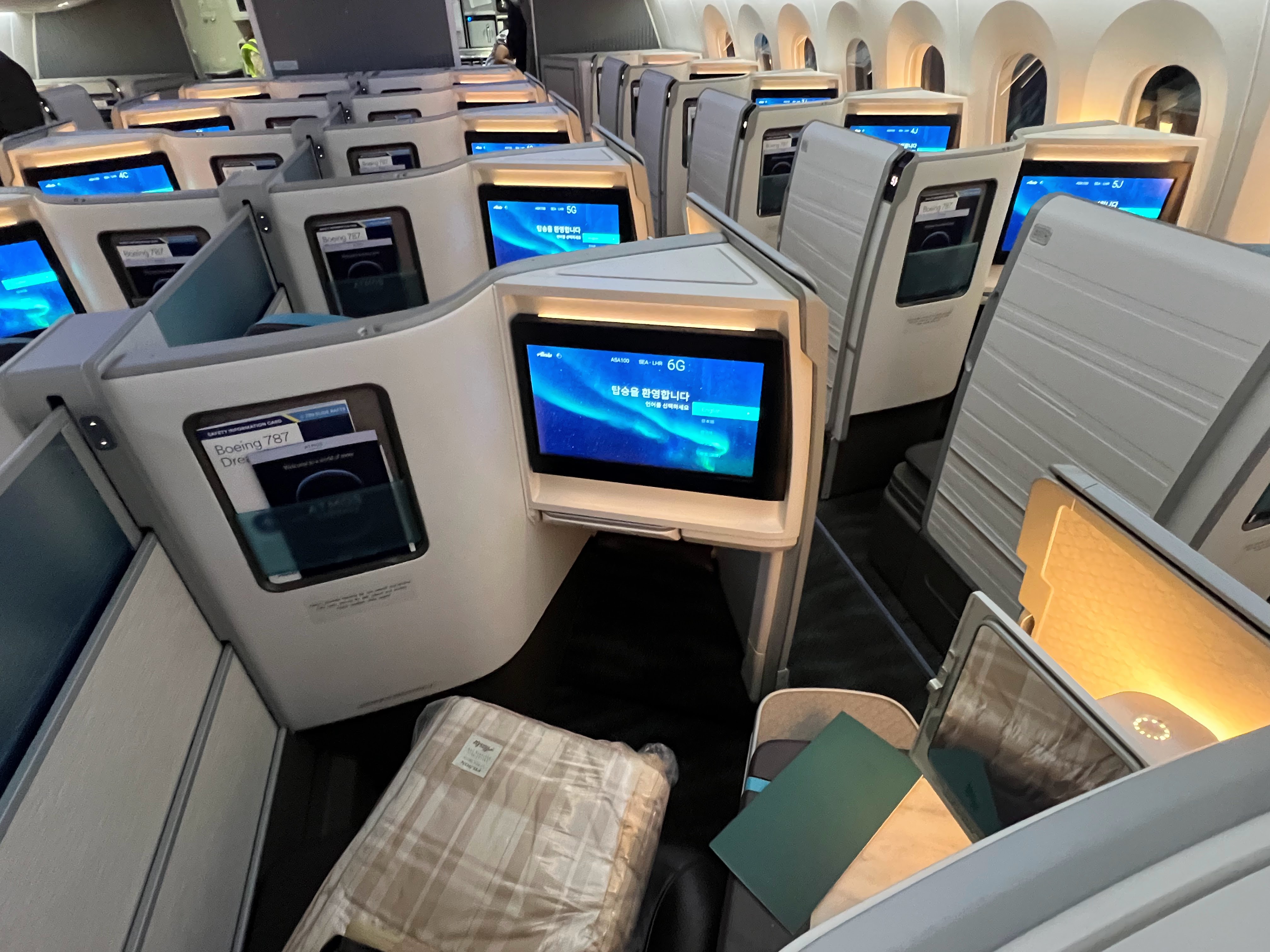 Alaska Airlines 787 9 business class suites cabin