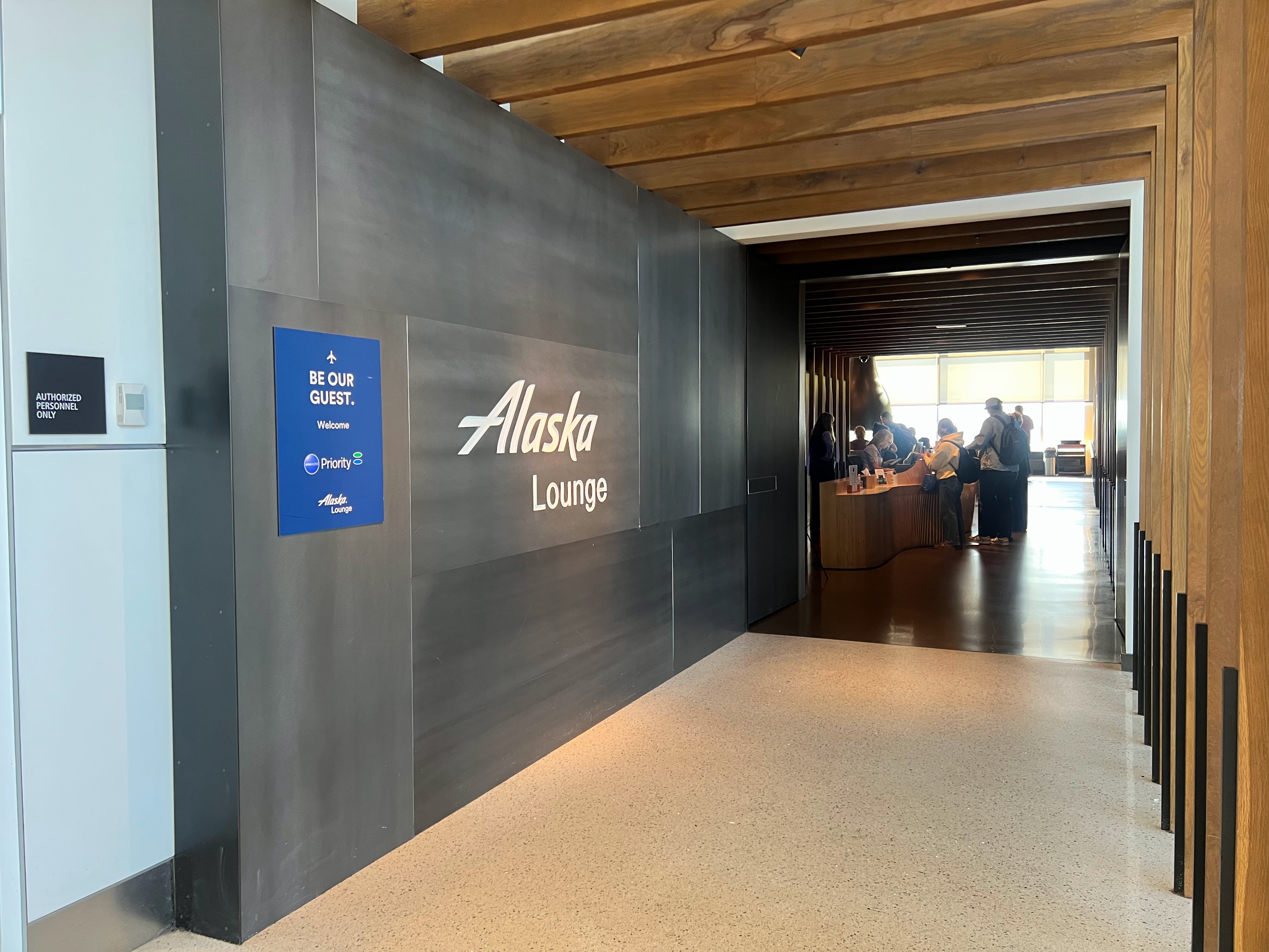 Alaska Airlines Lounge entrance Satellite Terminal N Seattle Airport