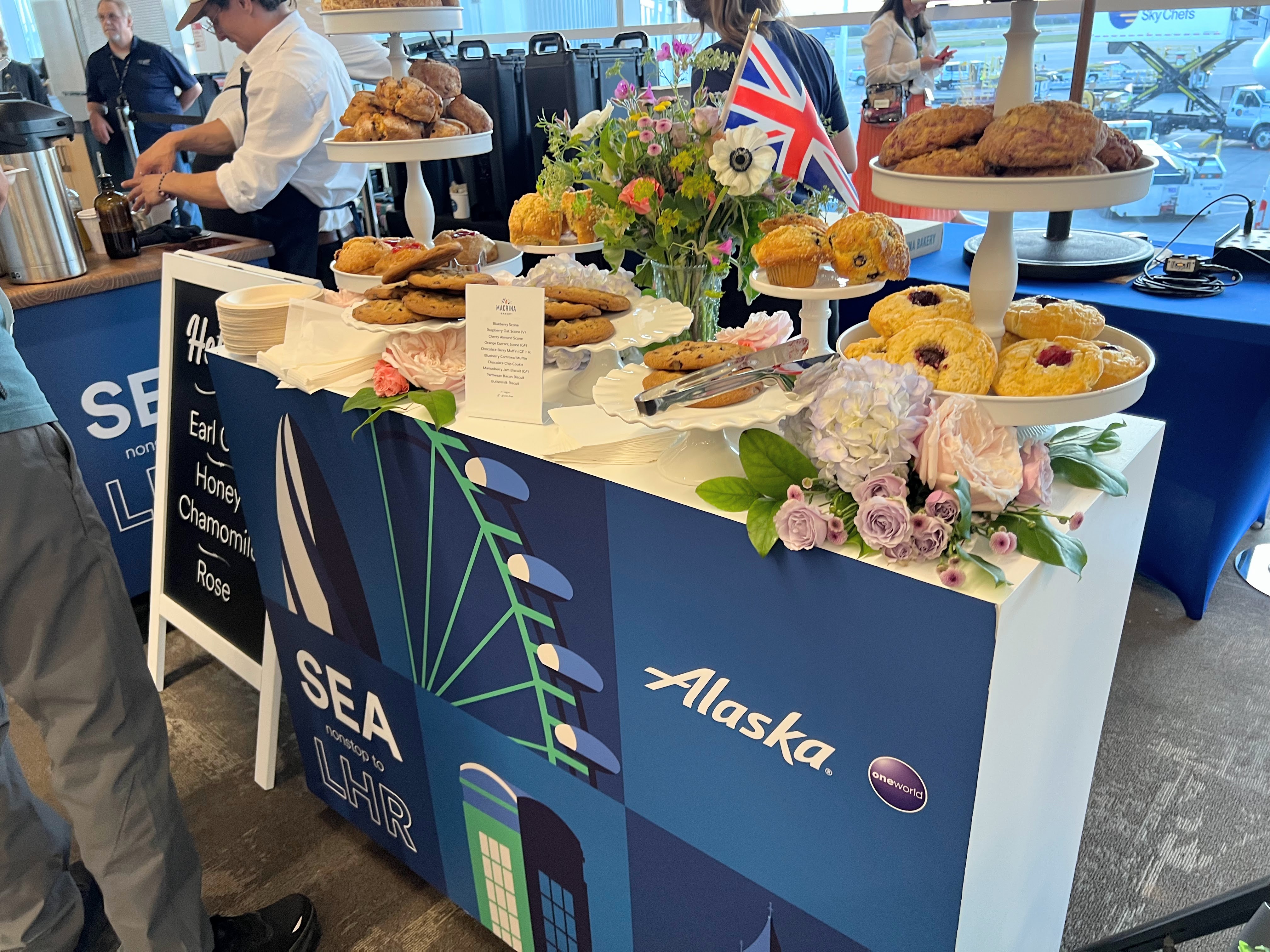 Alaska Airlines Seattle to London inaugural celebration at the airport