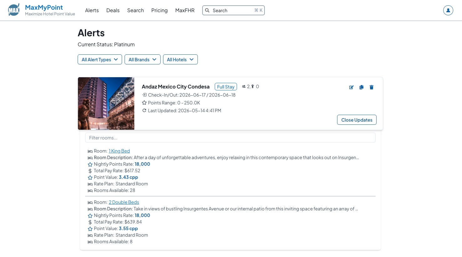 Andaz Condesa cash rates vs points rates Andaz Condesa cash rates vs points rates