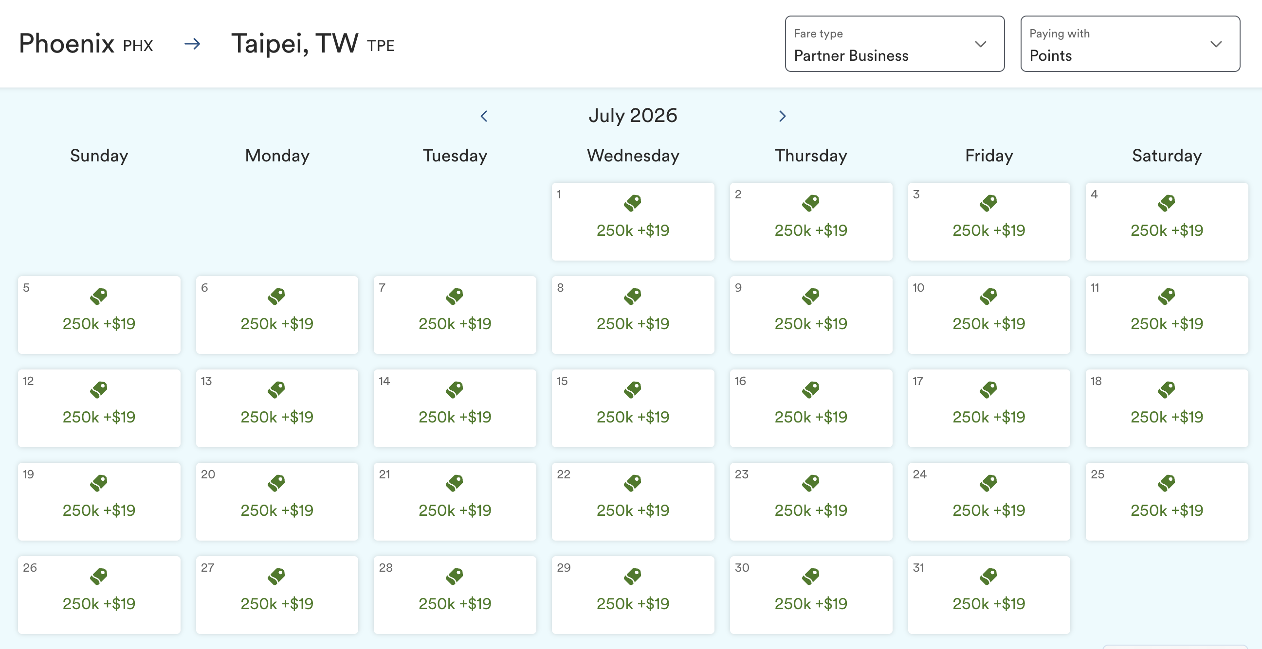 Atmos Rewards calendar PHX TPE pricing Atmos Rewards calendar PHX TPE pricing