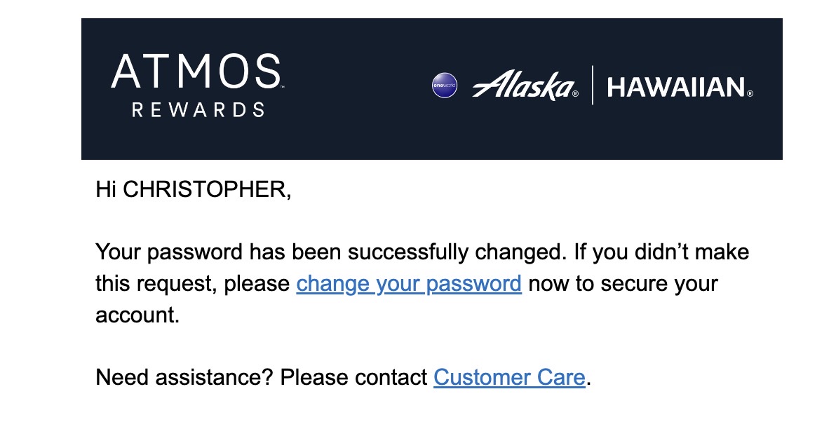 Atmos password changed Atmos password changed