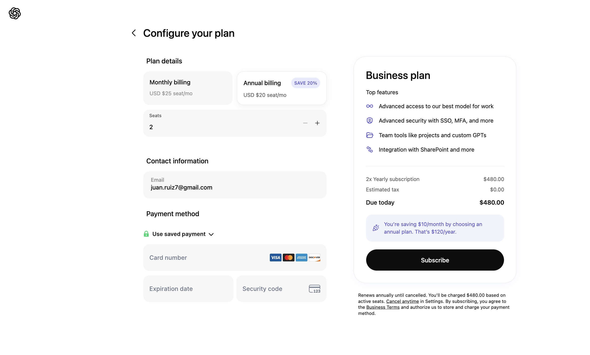 CHATGPT payment page CHATGPT payment page