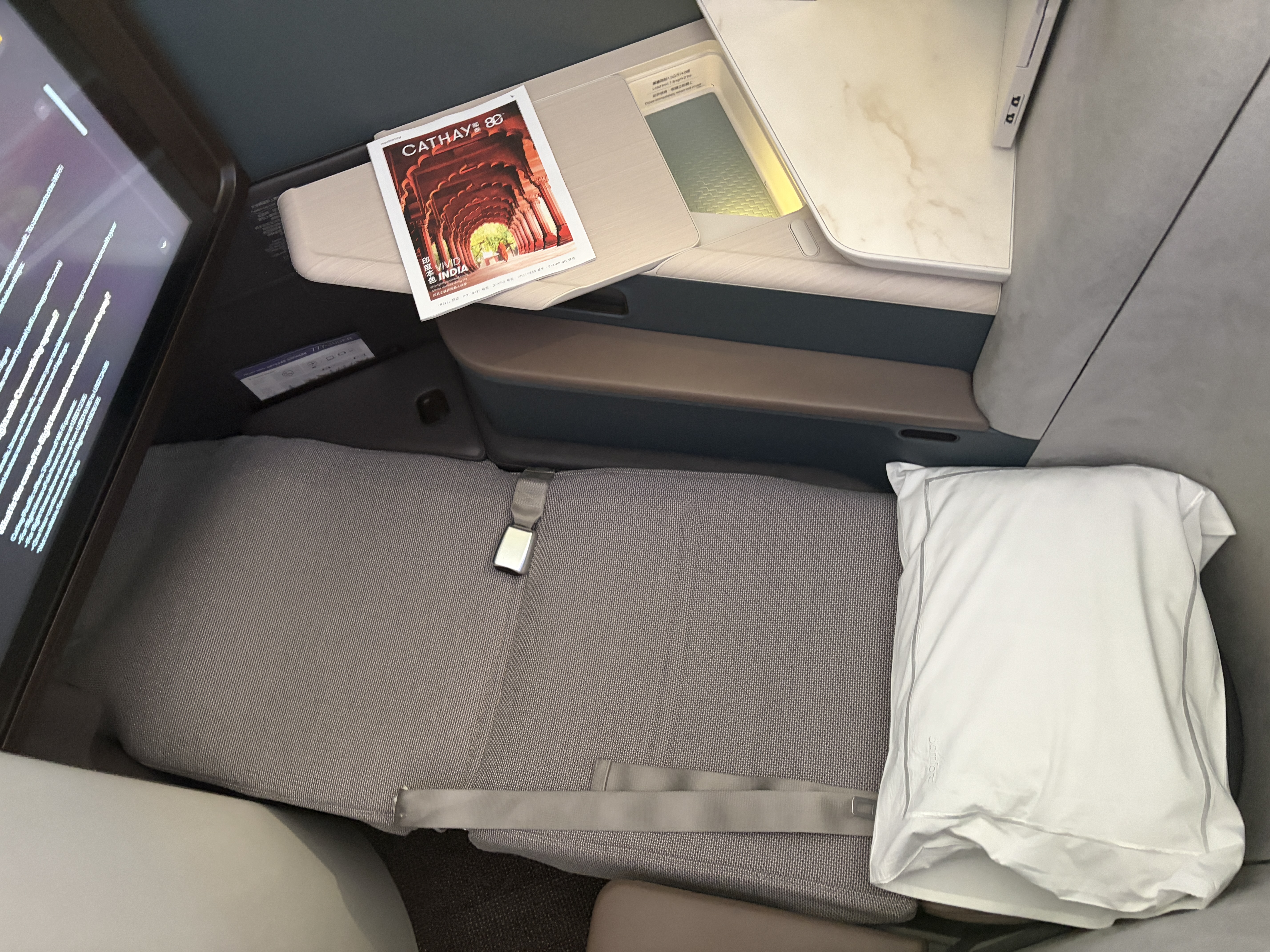 Cathay Pacific Aria Suites lie flat bed