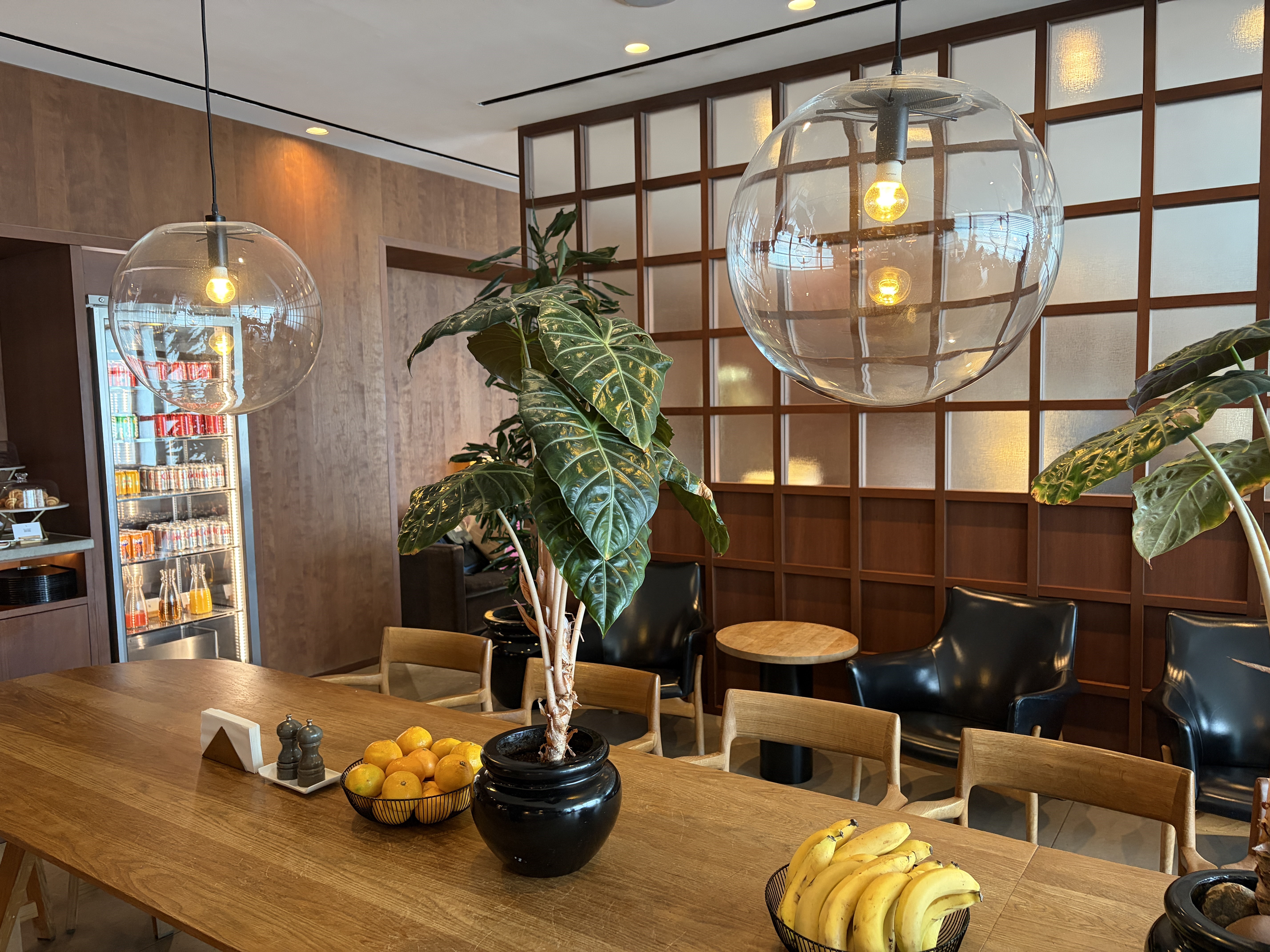 Cathay Pacific Business Class Lounge LHR Seats and snacks Cathay Pacific Business Class Lounge LHR Seats and snacks