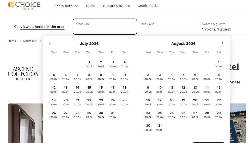 Choice Hotel Admiral Points Calendar Choice Hotel Admiral Points Calendar