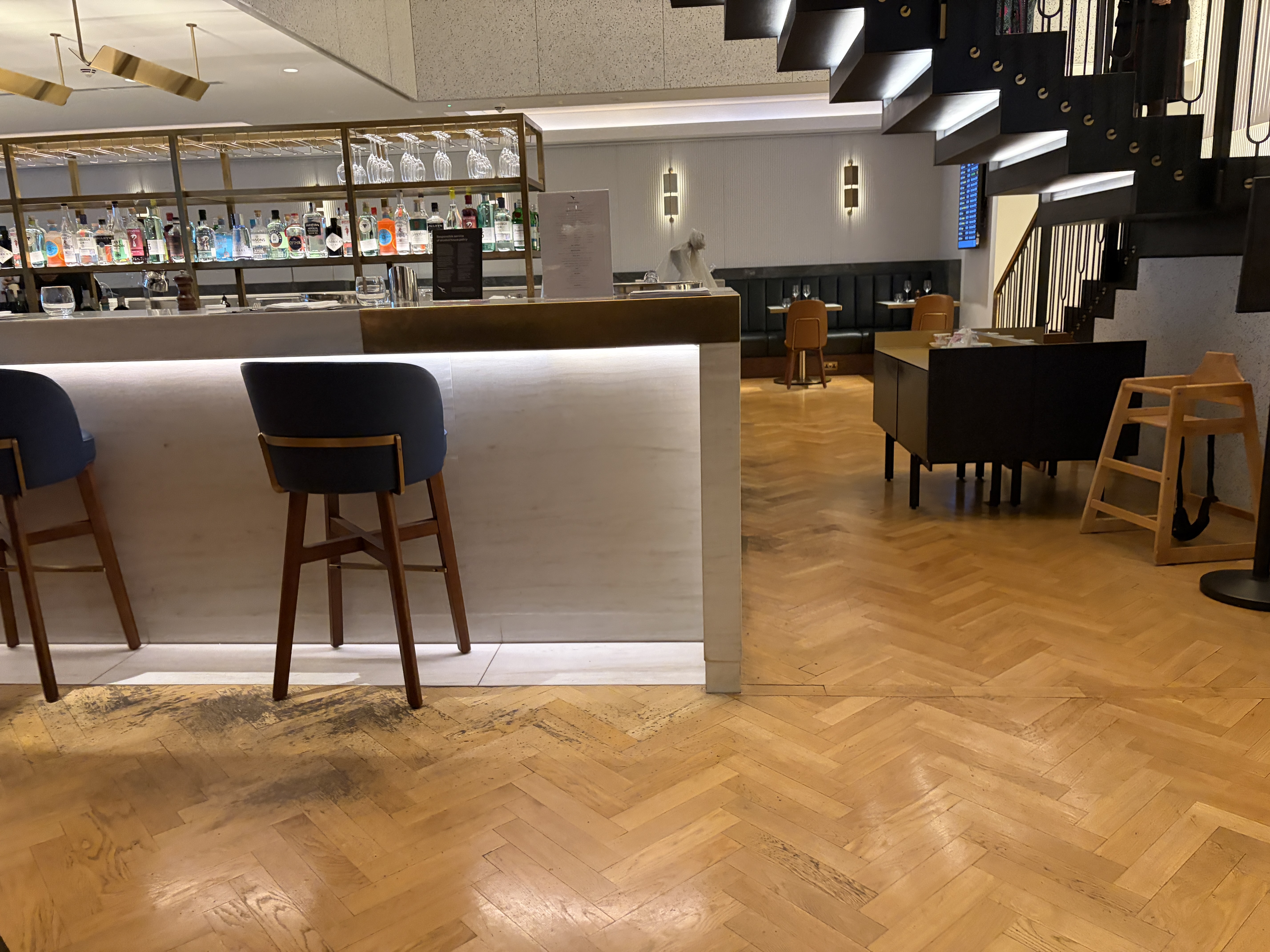 Downstairs Qantas Lounge LHR
