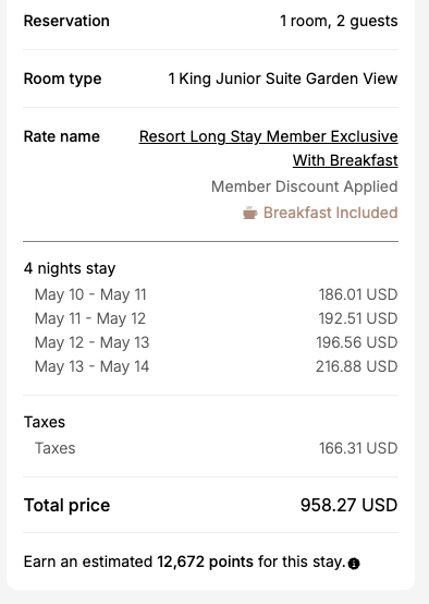 IHG four nights cash rate IHG four nights cash rate