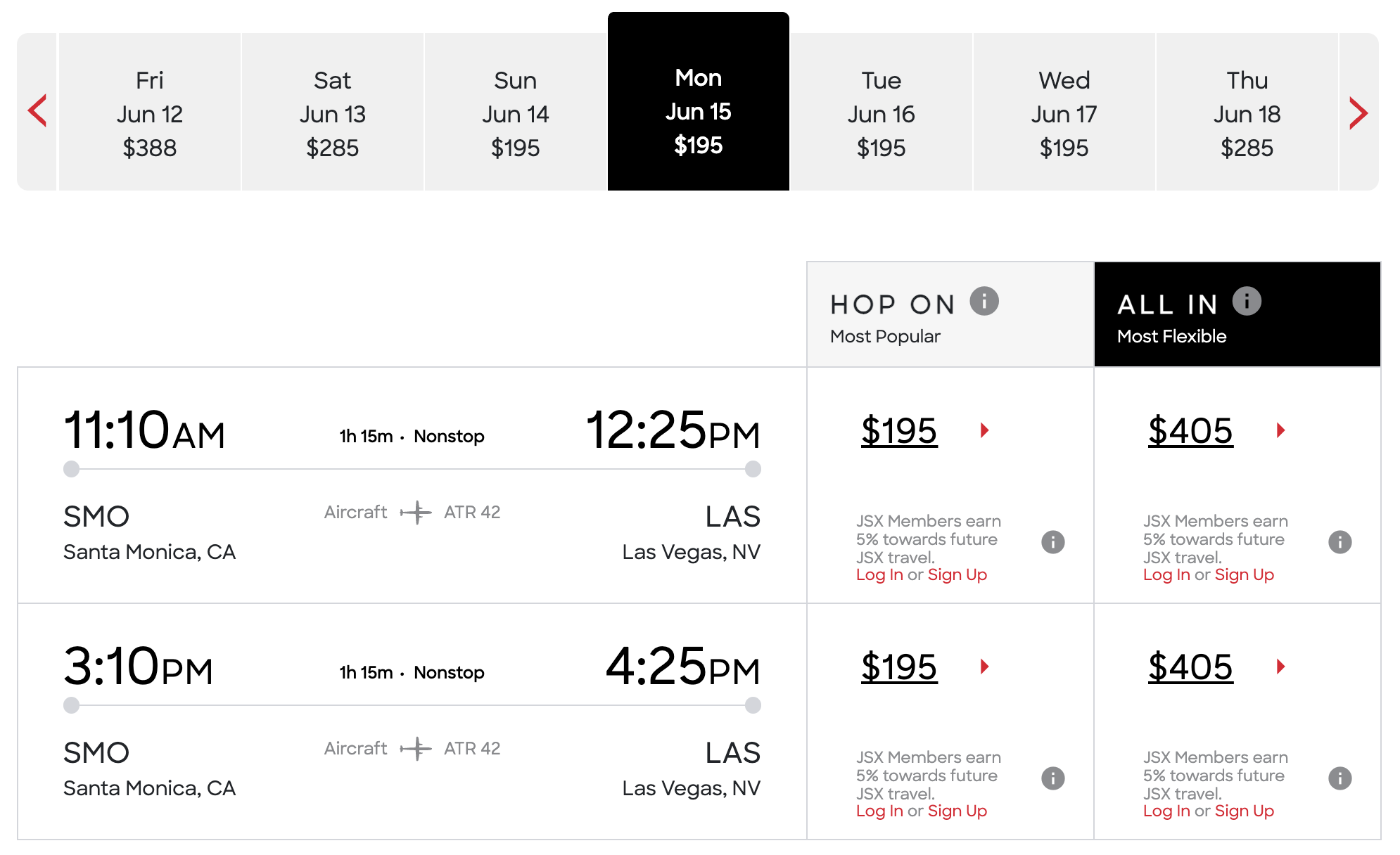 JSX sale Santa Monica Las Vegas