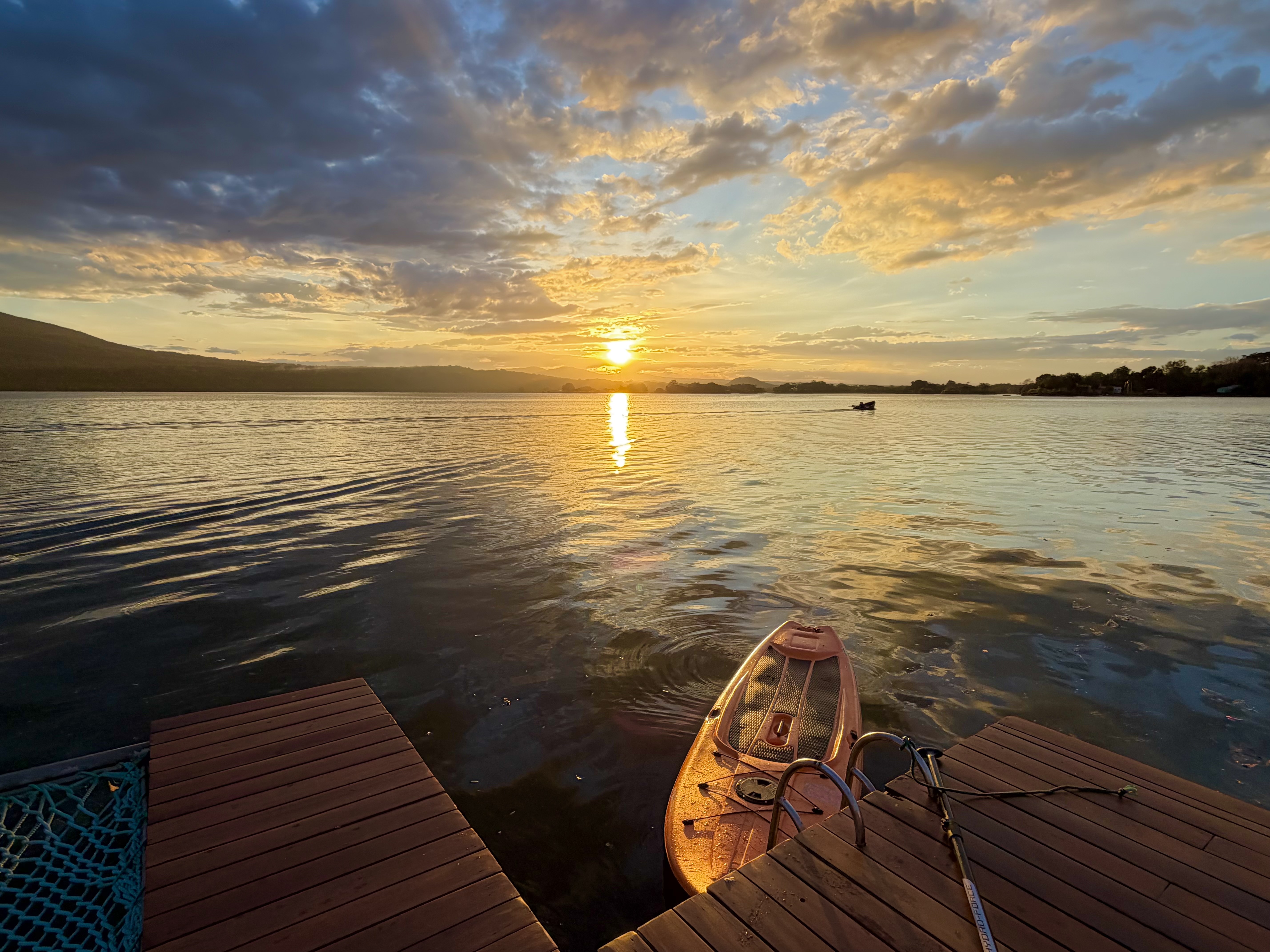 Jicaro Island sunset from the pontoon