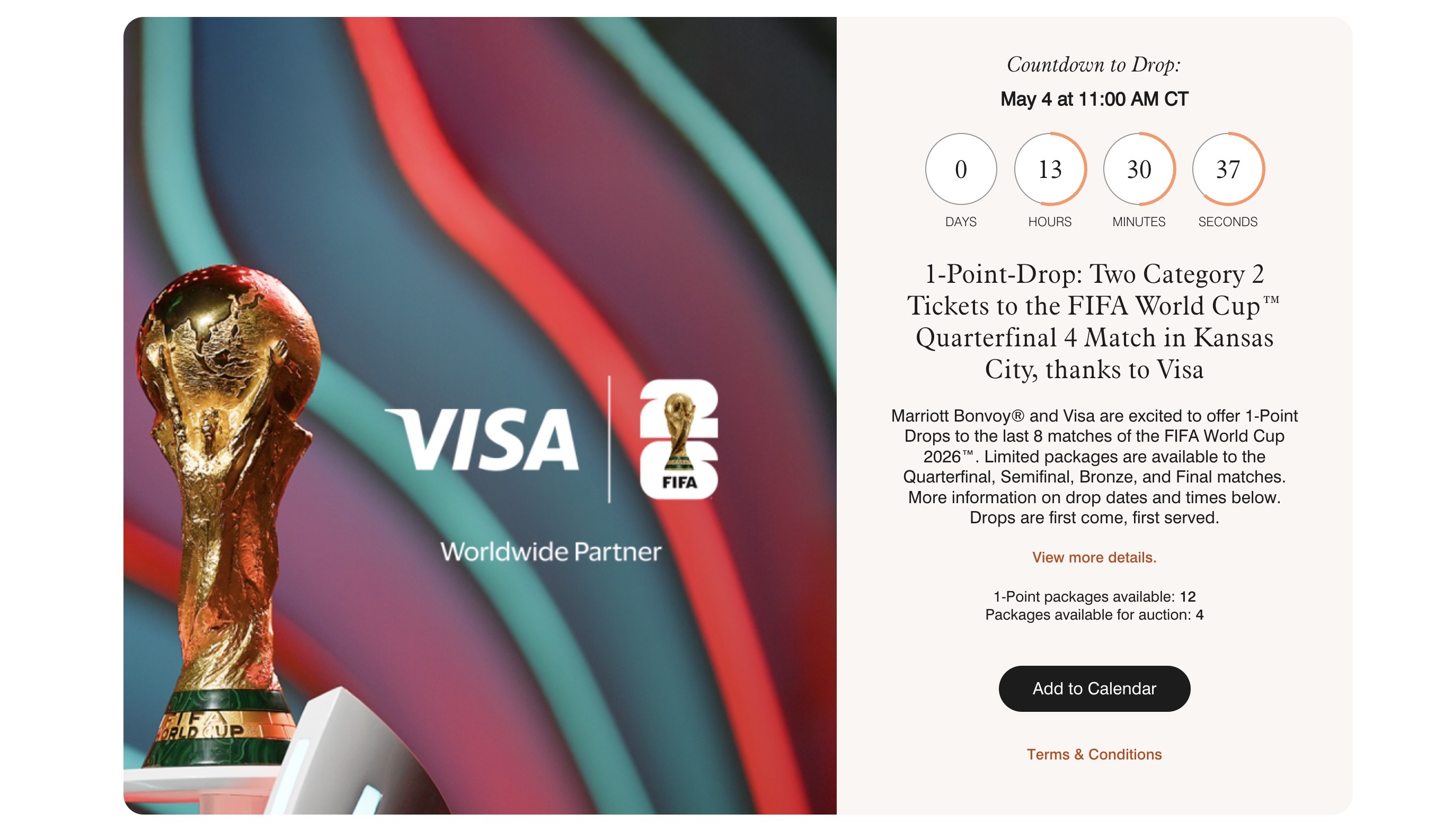 Marriott Bonvoy 1 Point Drop FIFA World Cup Marriott Bonvoy 1 Point Drop FIFA World Cup