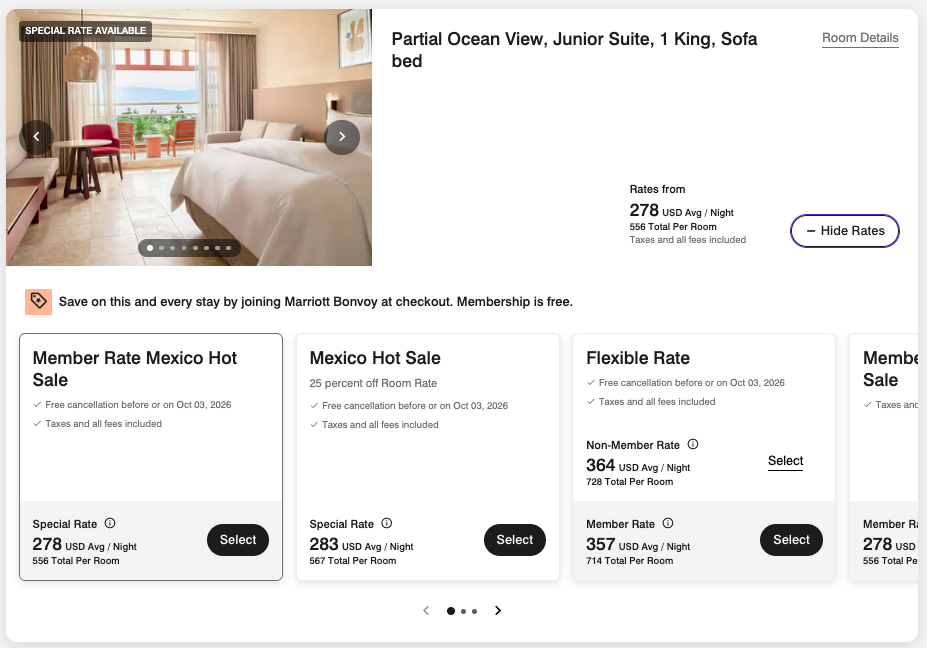 Marriott Mexico sale May 2026 rate check Marriott Mexico sale May 2026 rate check