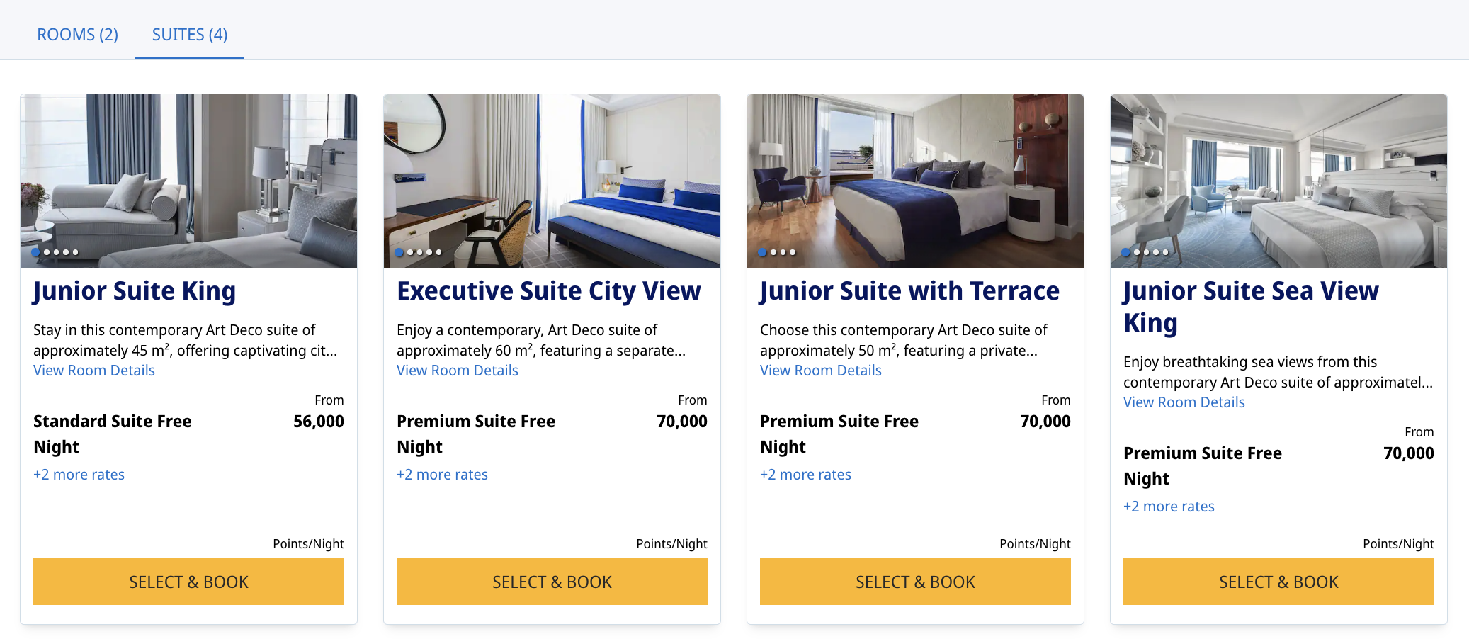 Points redemptions for Hotel Martinez suites Points redemptions for Hotel Martinez suites