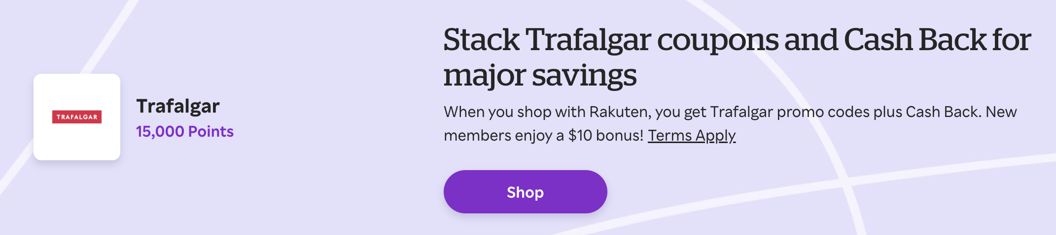 Rakuten Trafalgar 15k points June 2026