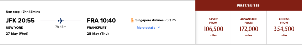 Singapore First Class award