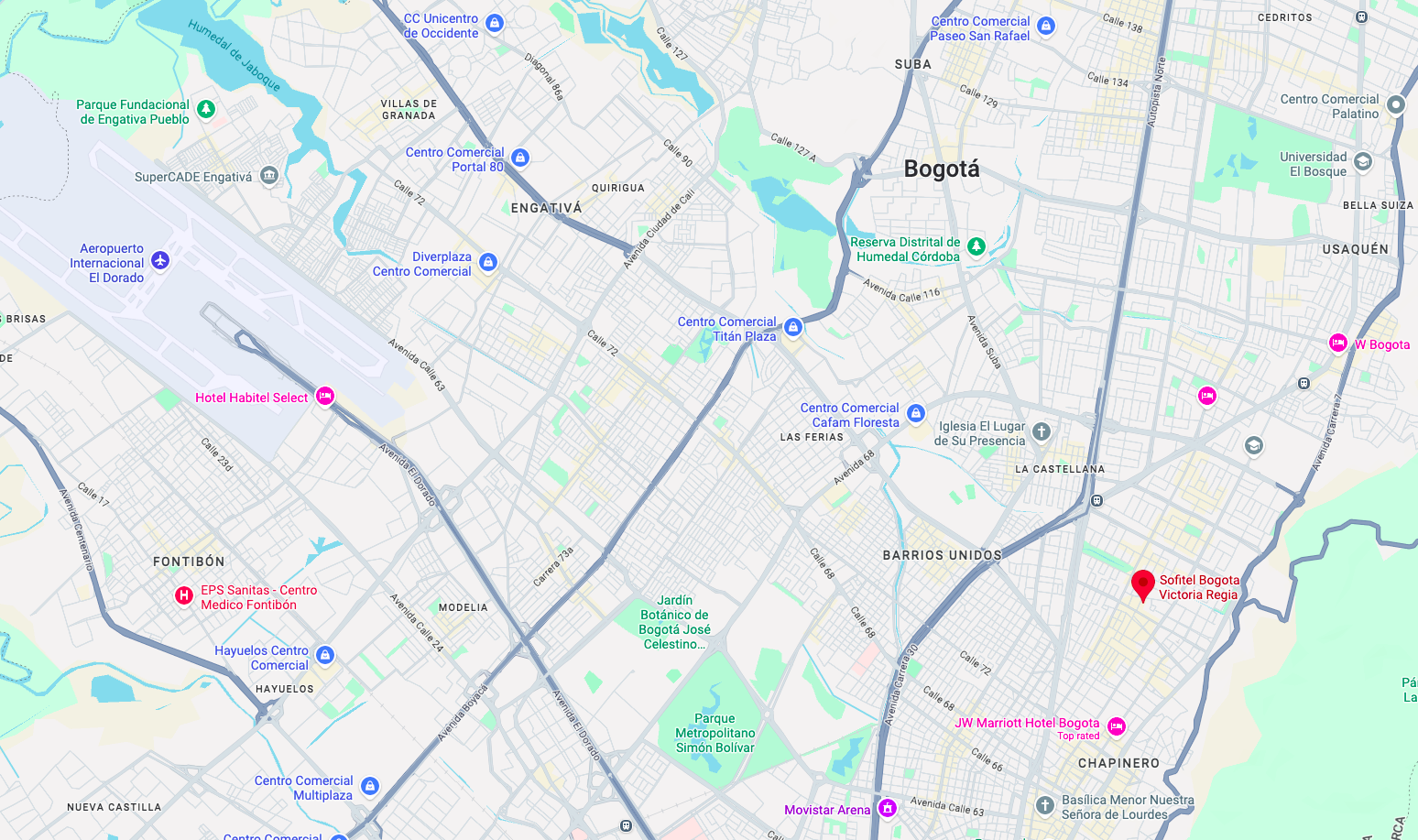Sofitel Bogota location