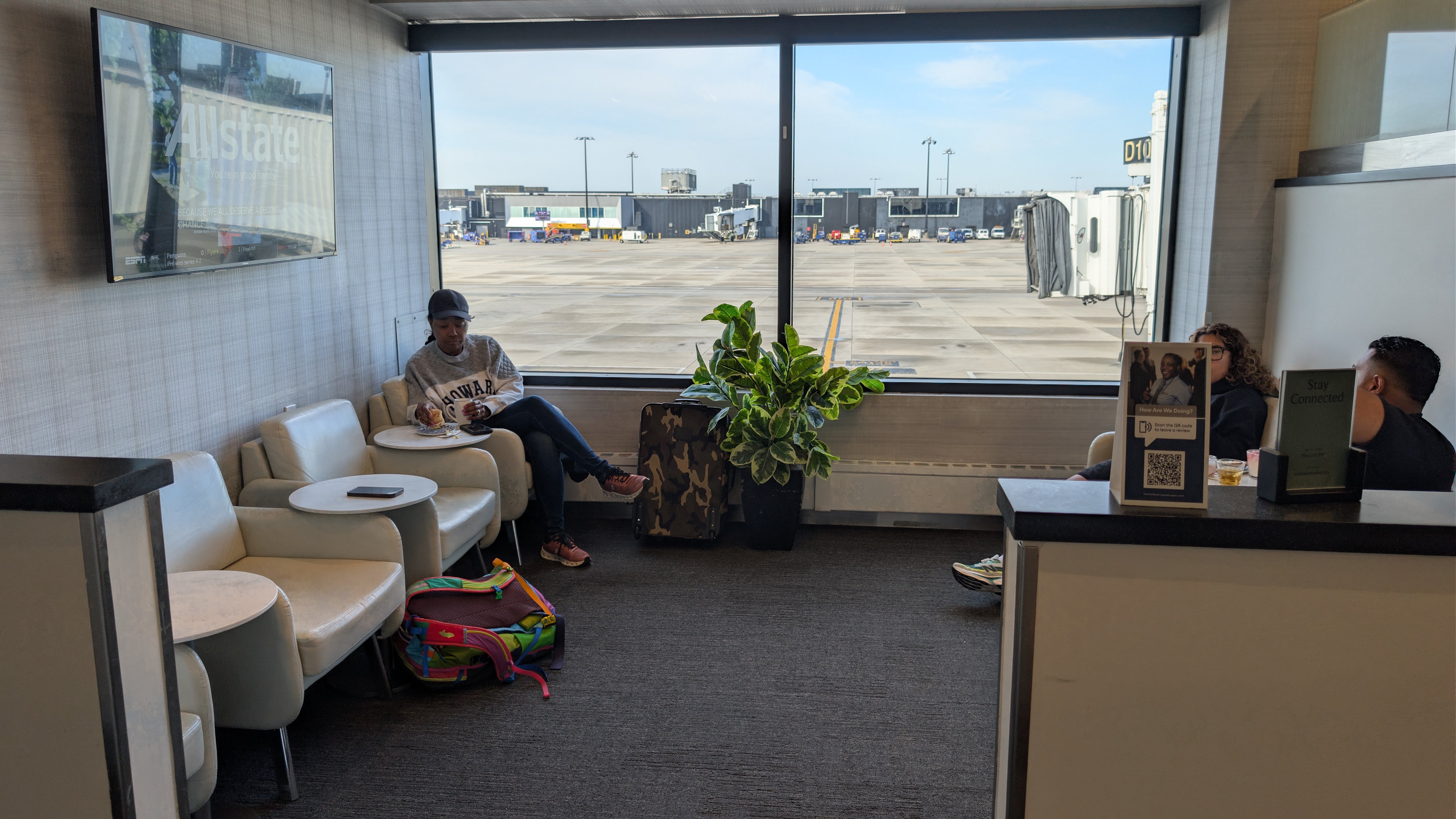 The Club BWI seating with a view