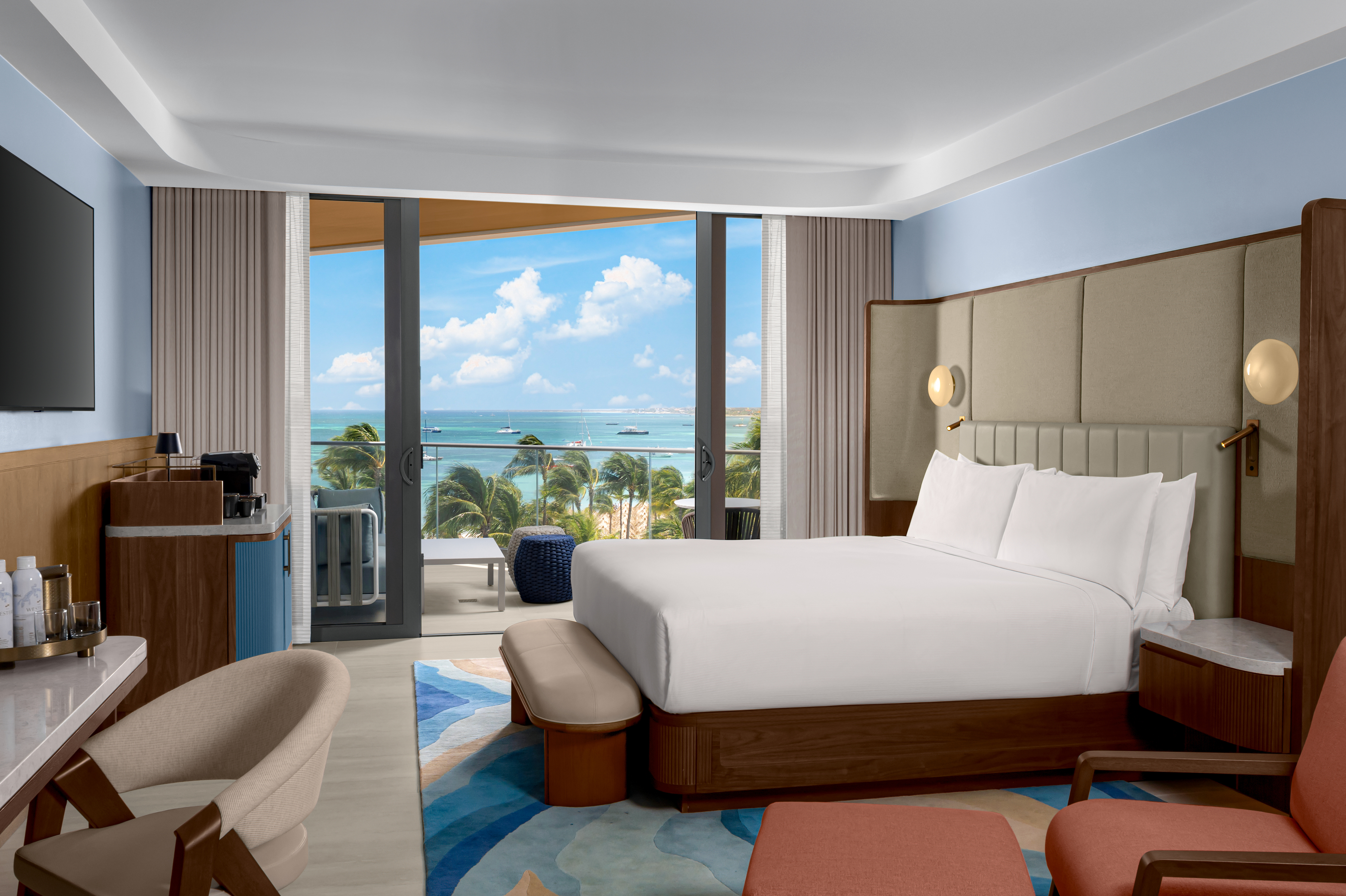 The Westerly Hilton Aruba Caribbean Resort Casino King Ocean View Guest Room The Westerly Hilton Aruba Caribbean Resort Casino King Ocean View Guest Room