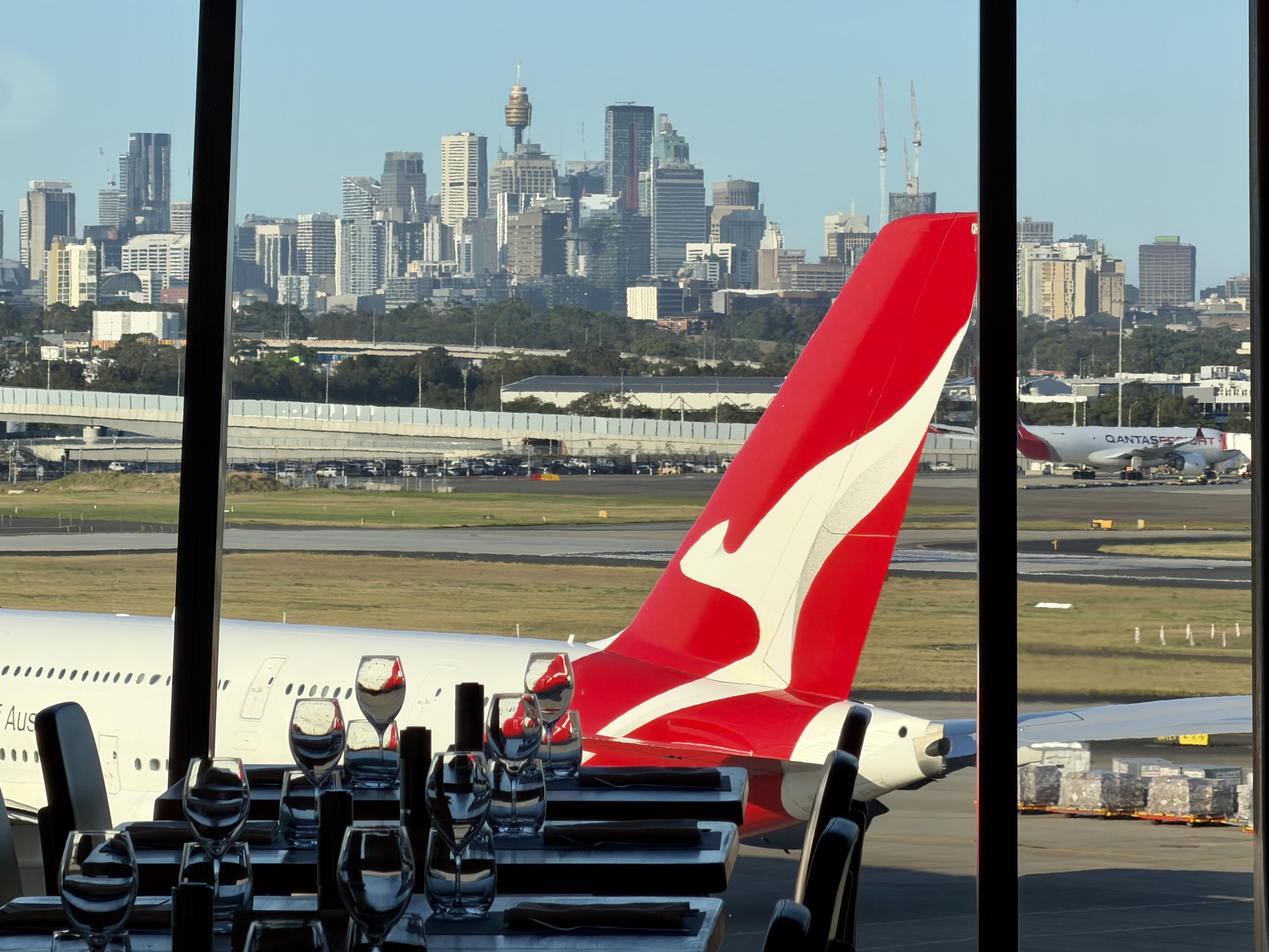 View from Qantas First Class Lounge in Sydney View from Qantas First Class Lounge in Sydney
