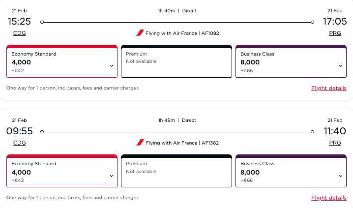 Virgin Flying Club CDG PRG