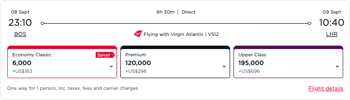 Virgin atlantic 6k economy pricing