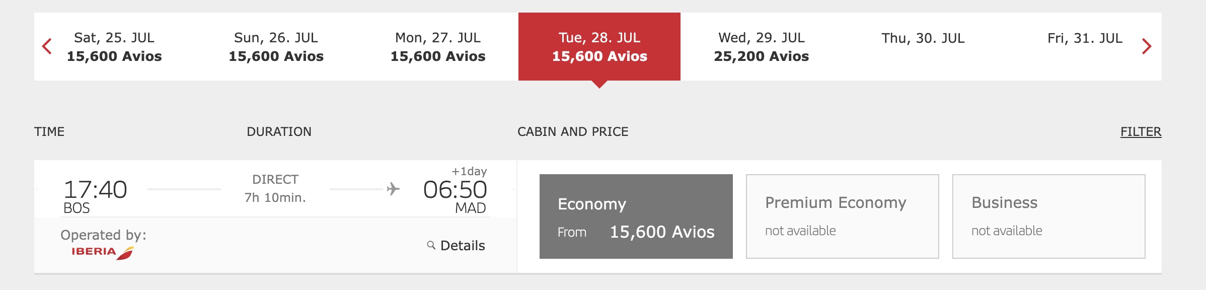 BOS MAD Iberia BOS MAD Iberia