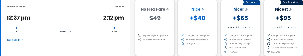 Breeze airways new route