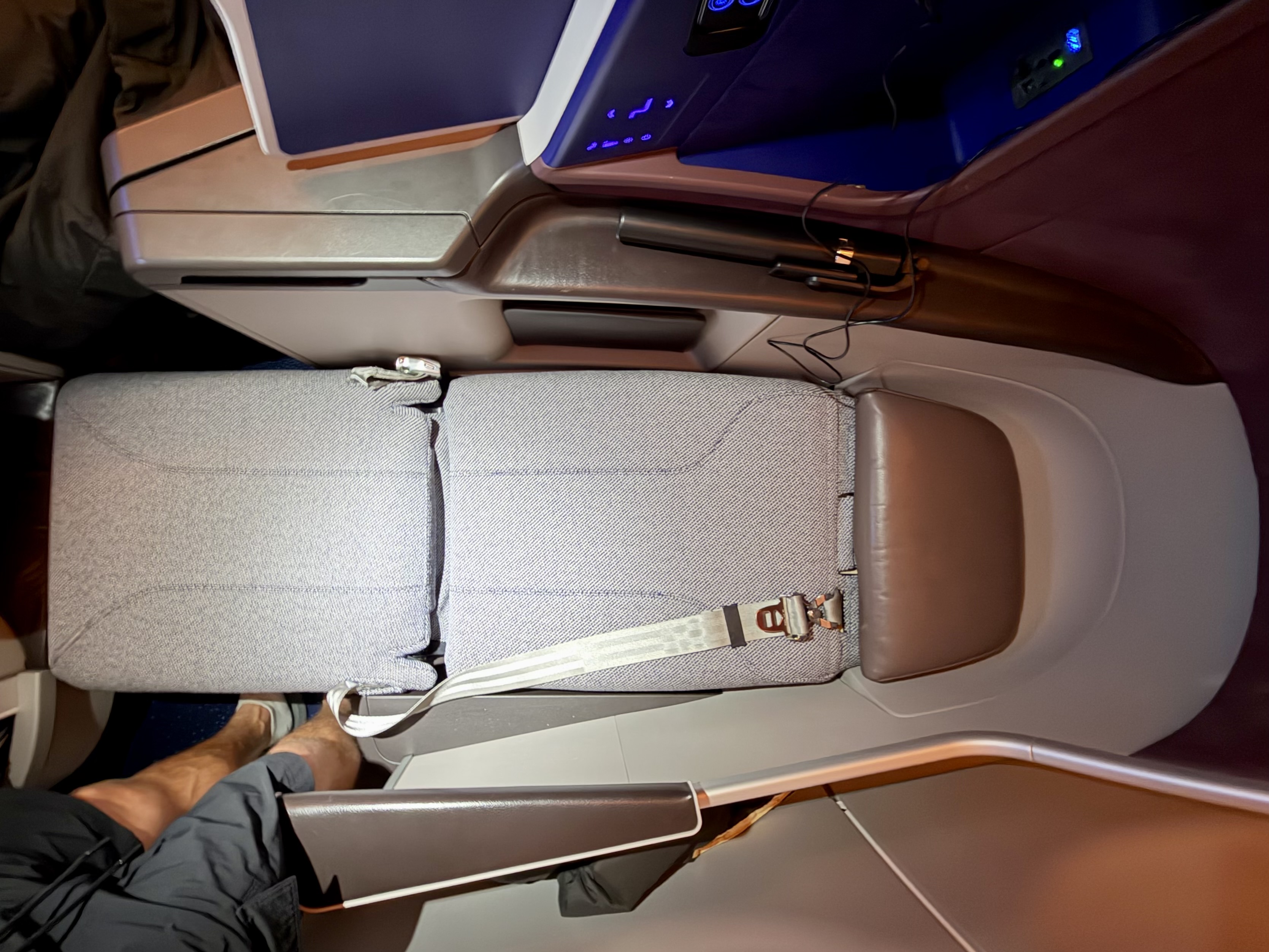 China Airlines Airbus A321neo business class seat in lie flat position