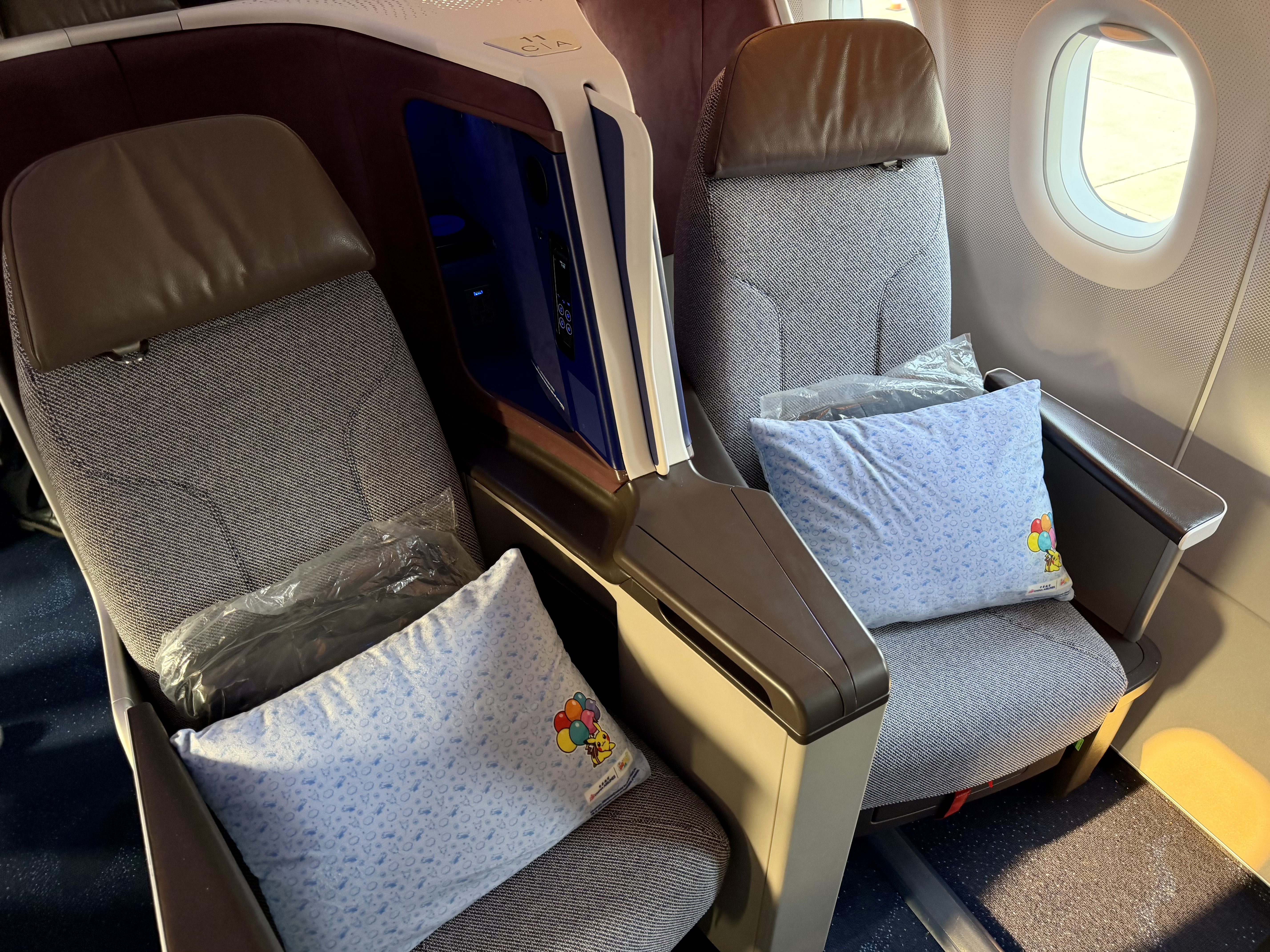 China Airlines Airbus A321neo business class seats close up