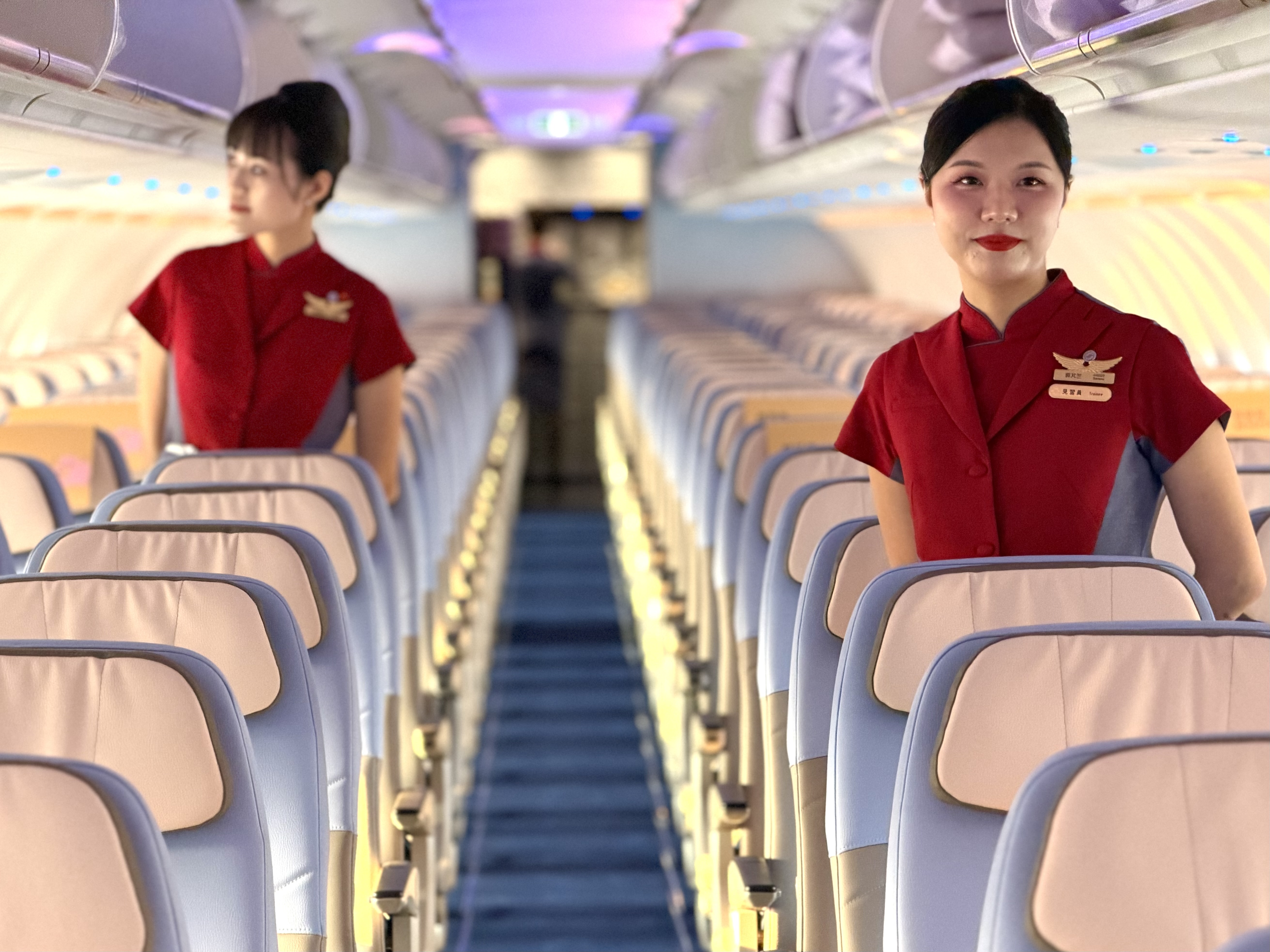 China Airlines Airbus A321neo economy class cabin close up
