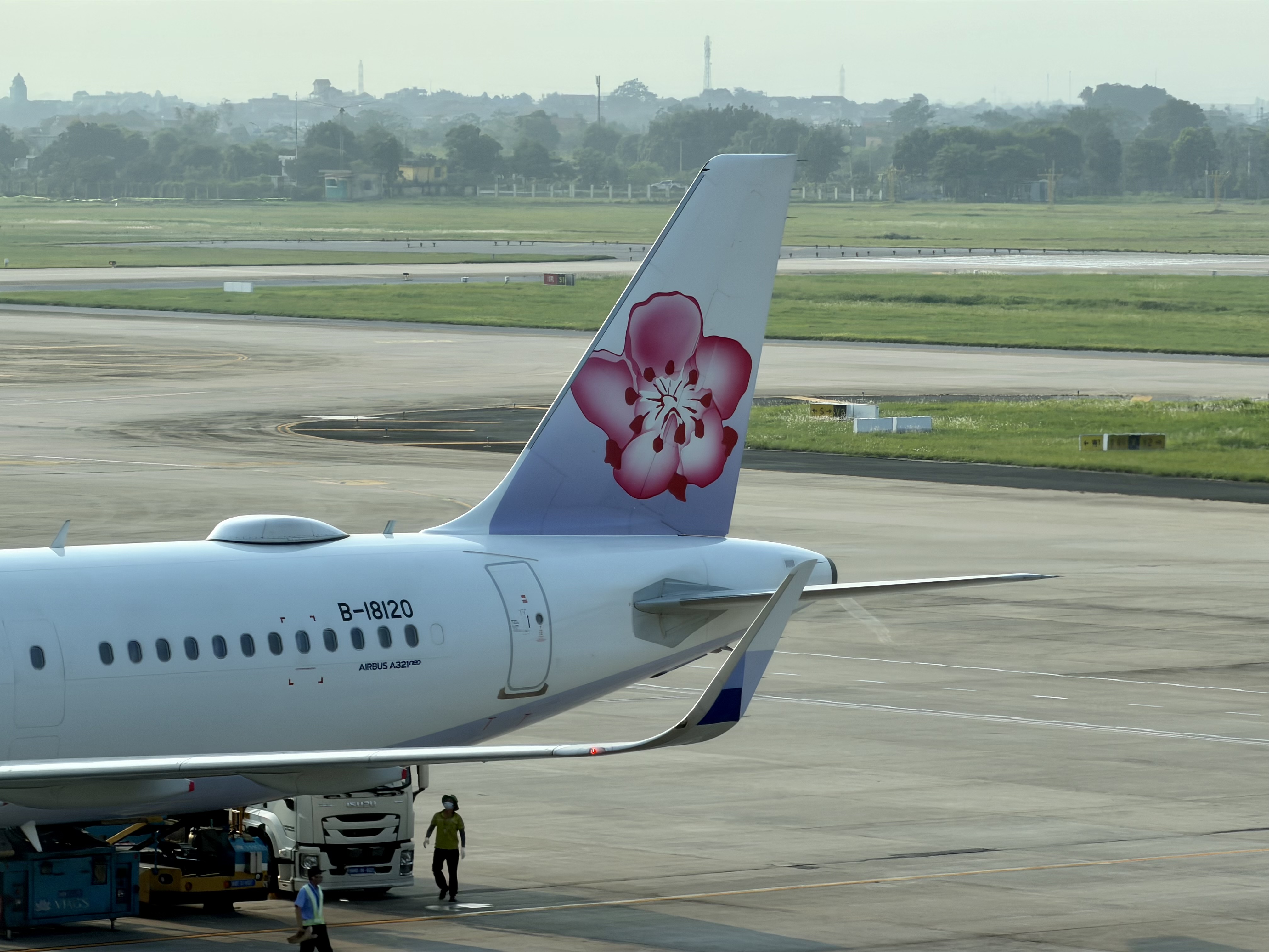 China Airlines Airbus A321neo tail fin and wing tip