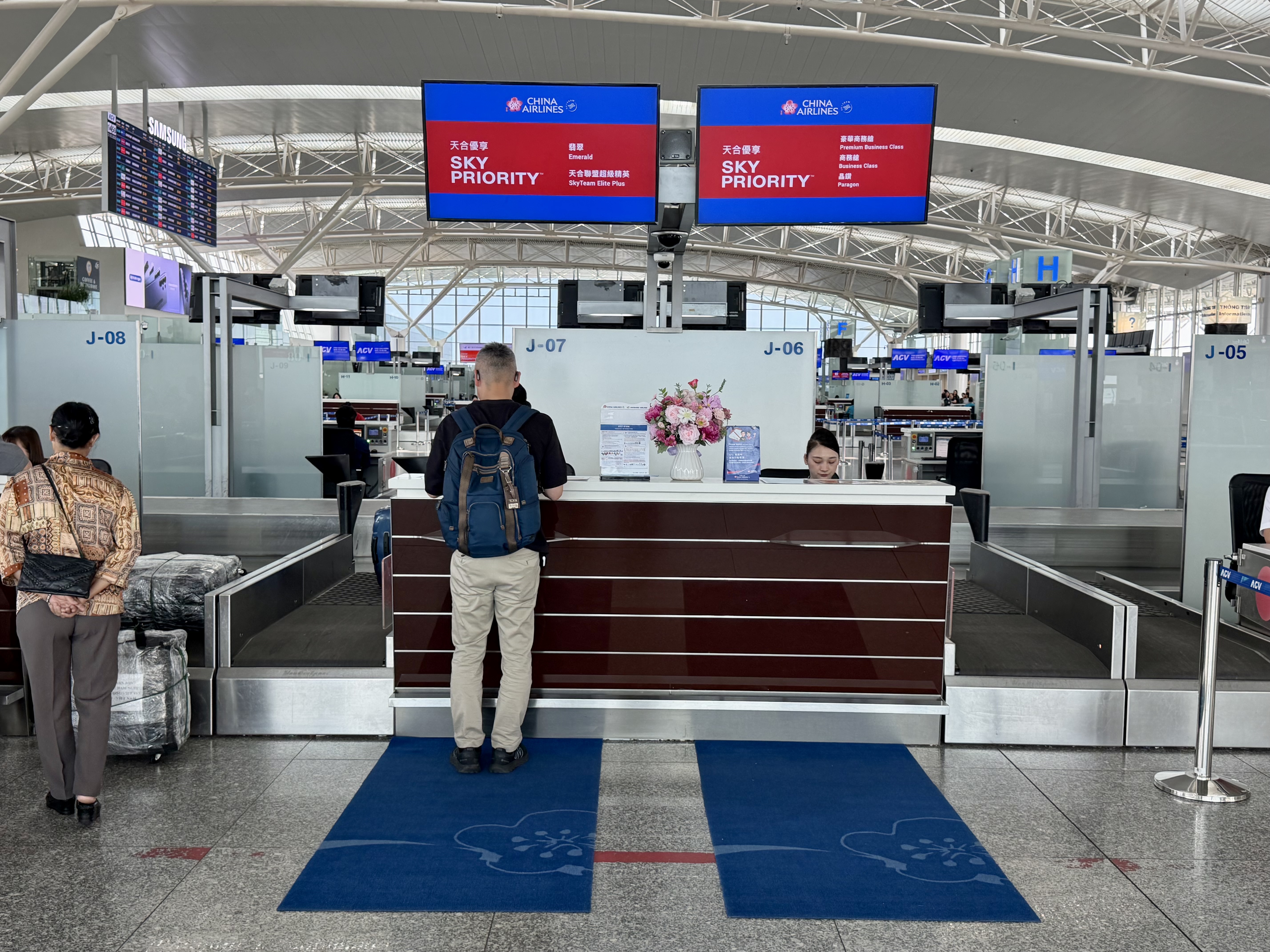 China Airlines check in at Hanoi Airport Vietnam