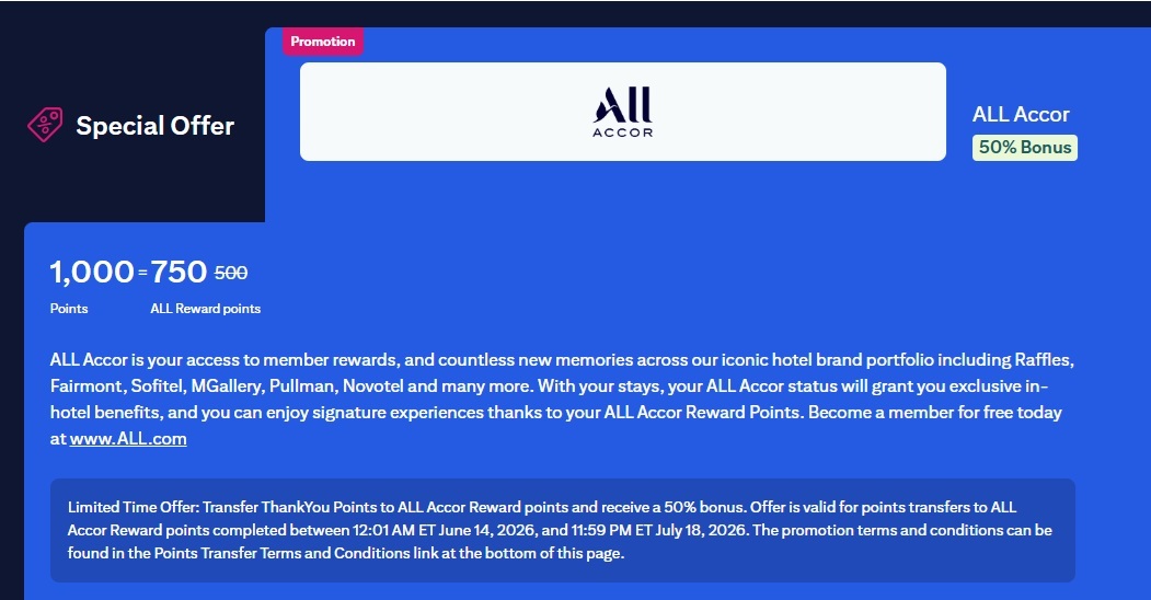 Citi Accor Transfer Bonus