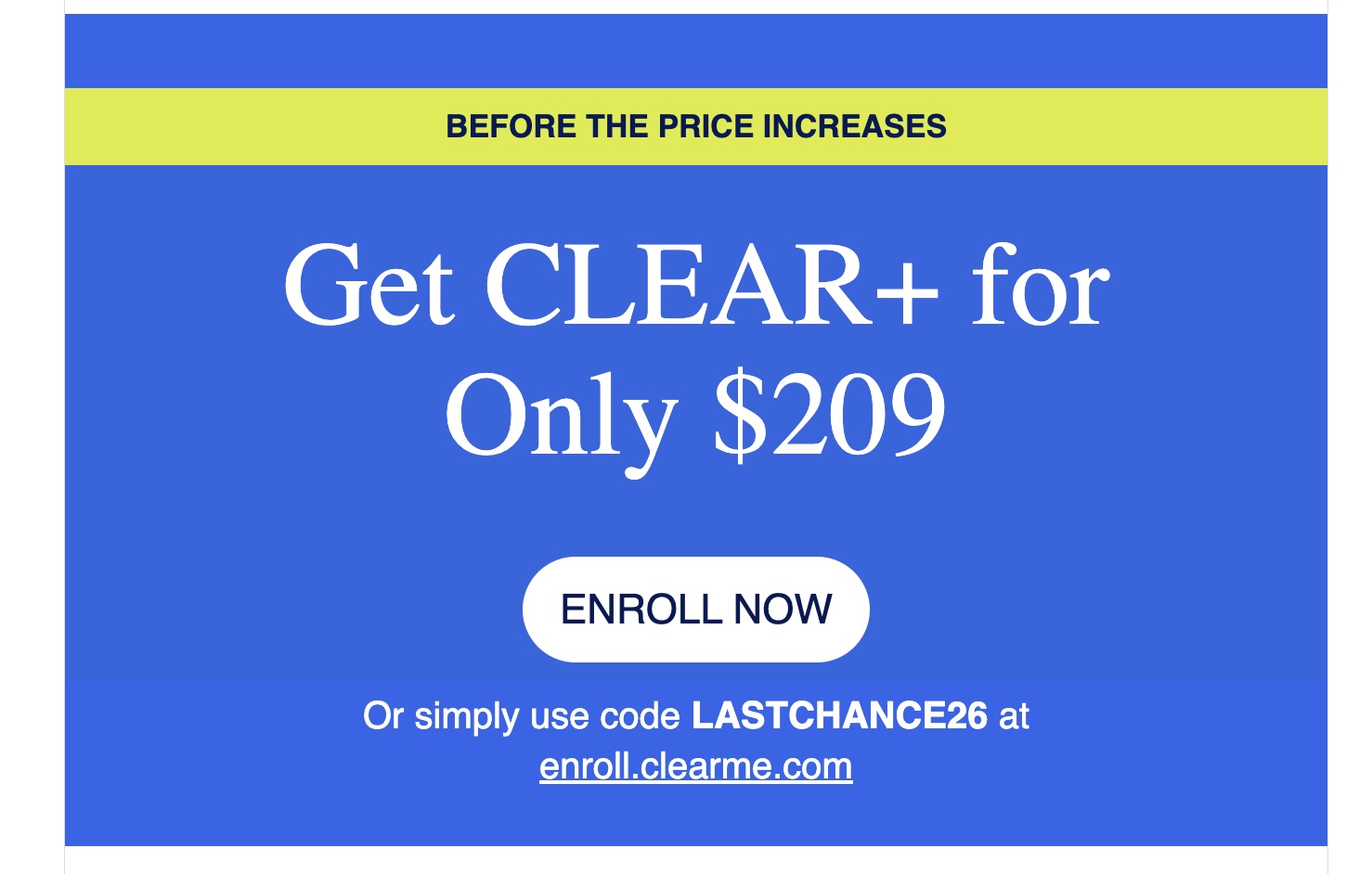 Clear Price hike
