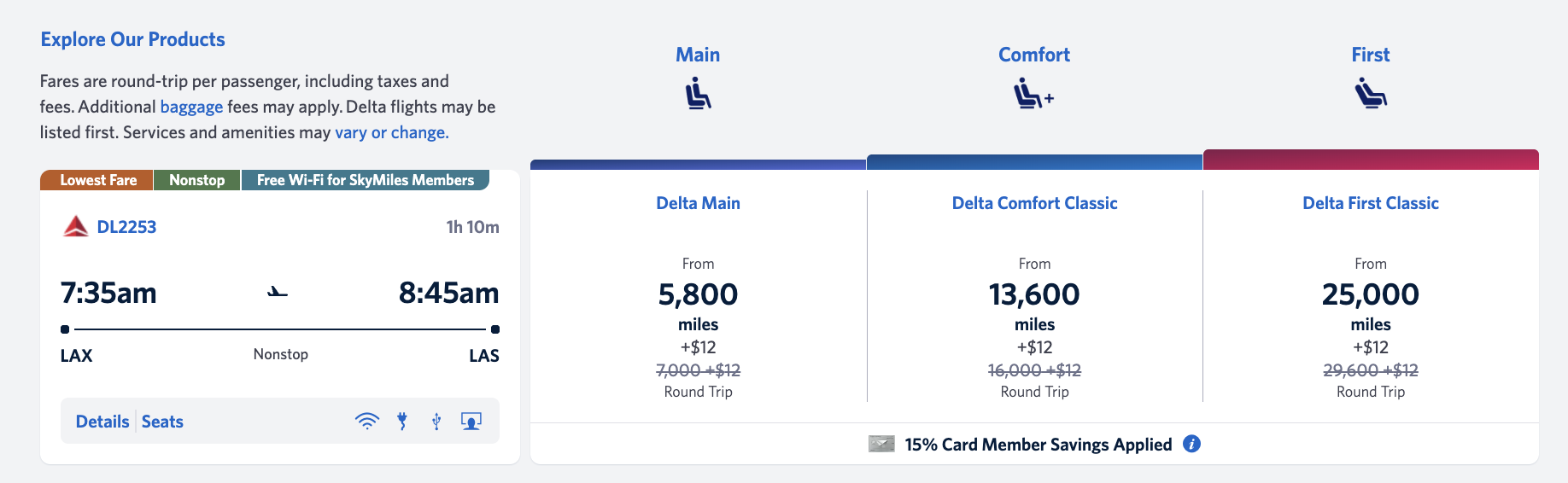 Delta flash sale card 15% off