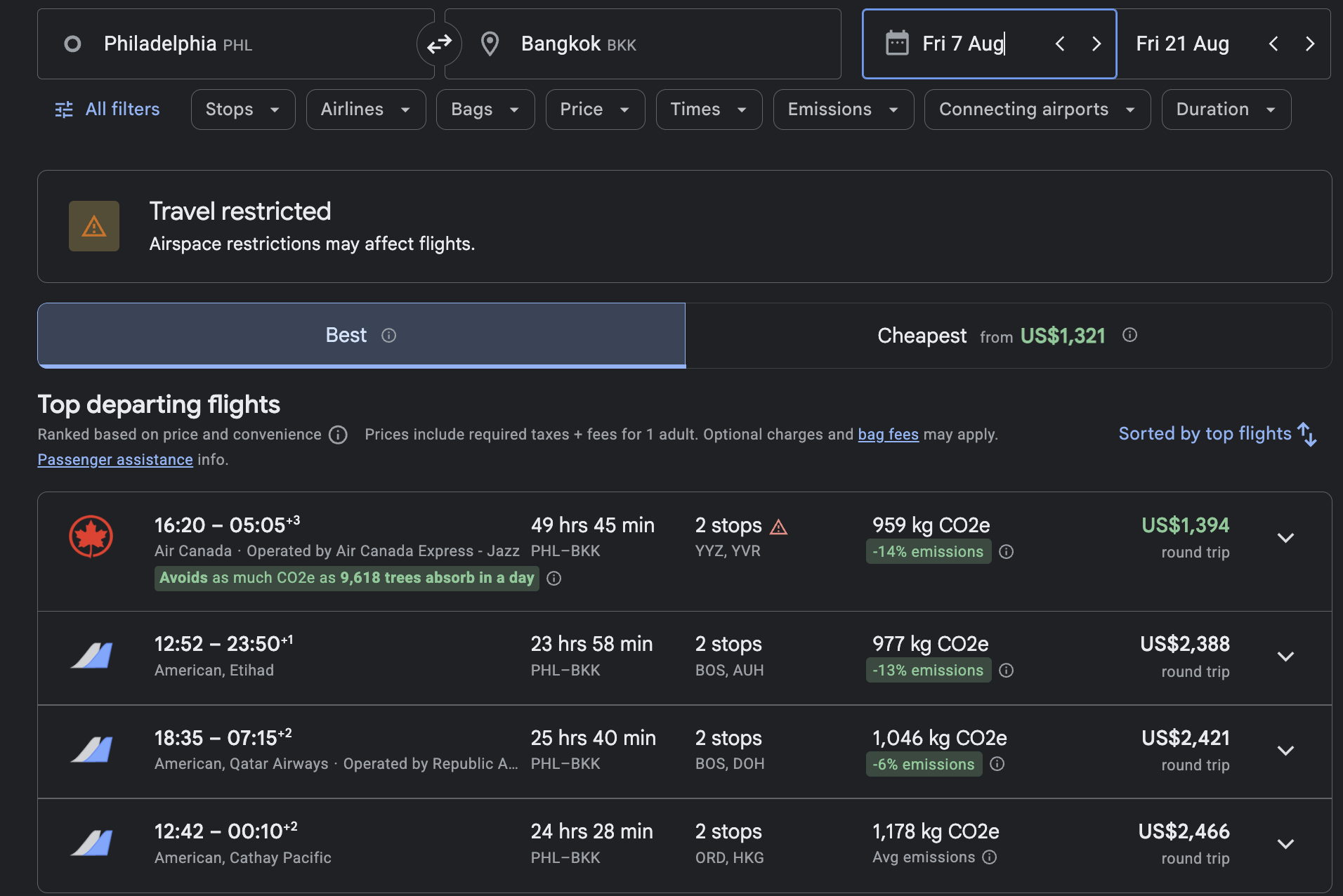 Flight prices from Philadelphia to Bangkok Flight prices from Philadelphia to Bangkok