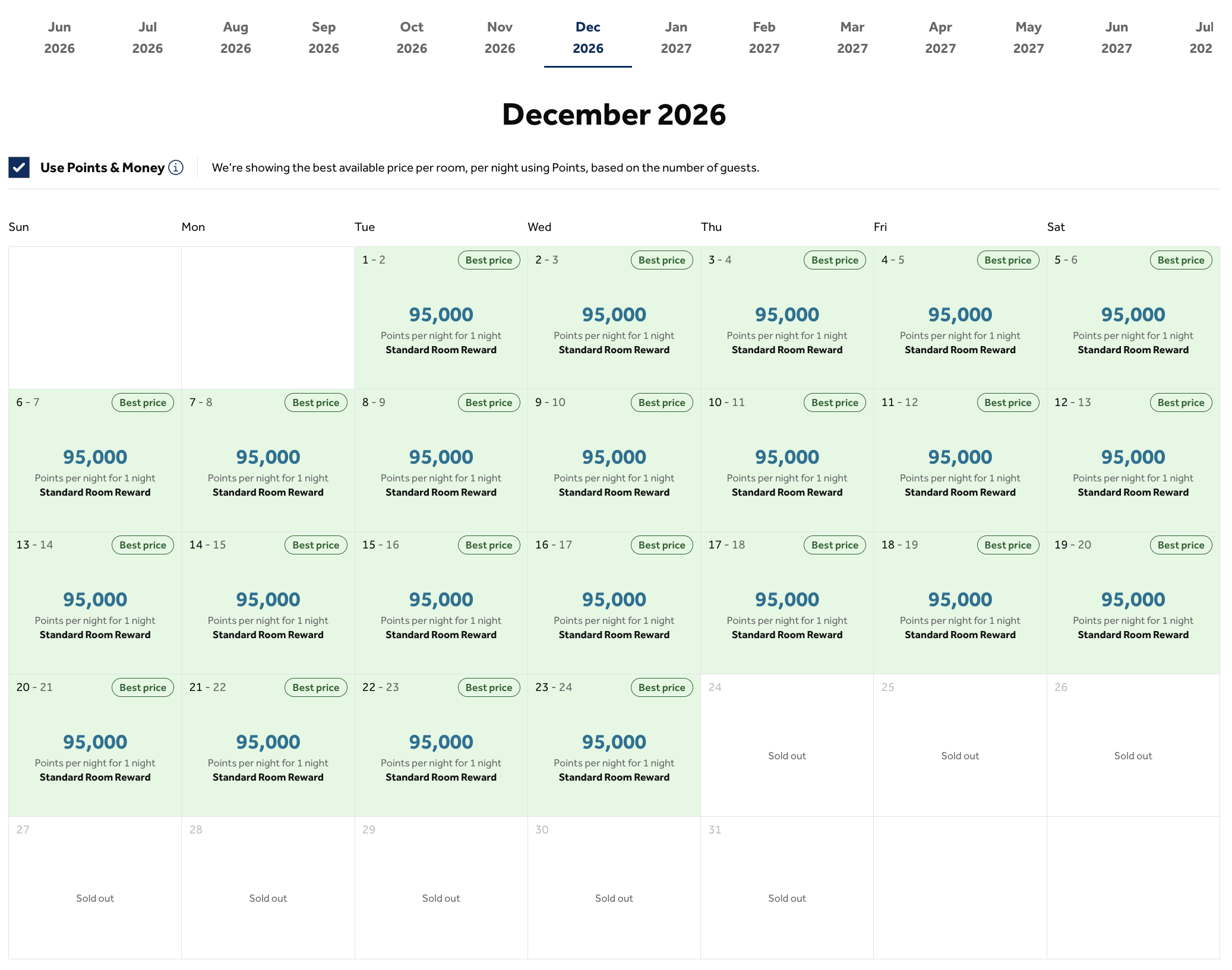 Hilton Curio Kauai points calendar Hilton Curio Kauai points calendar