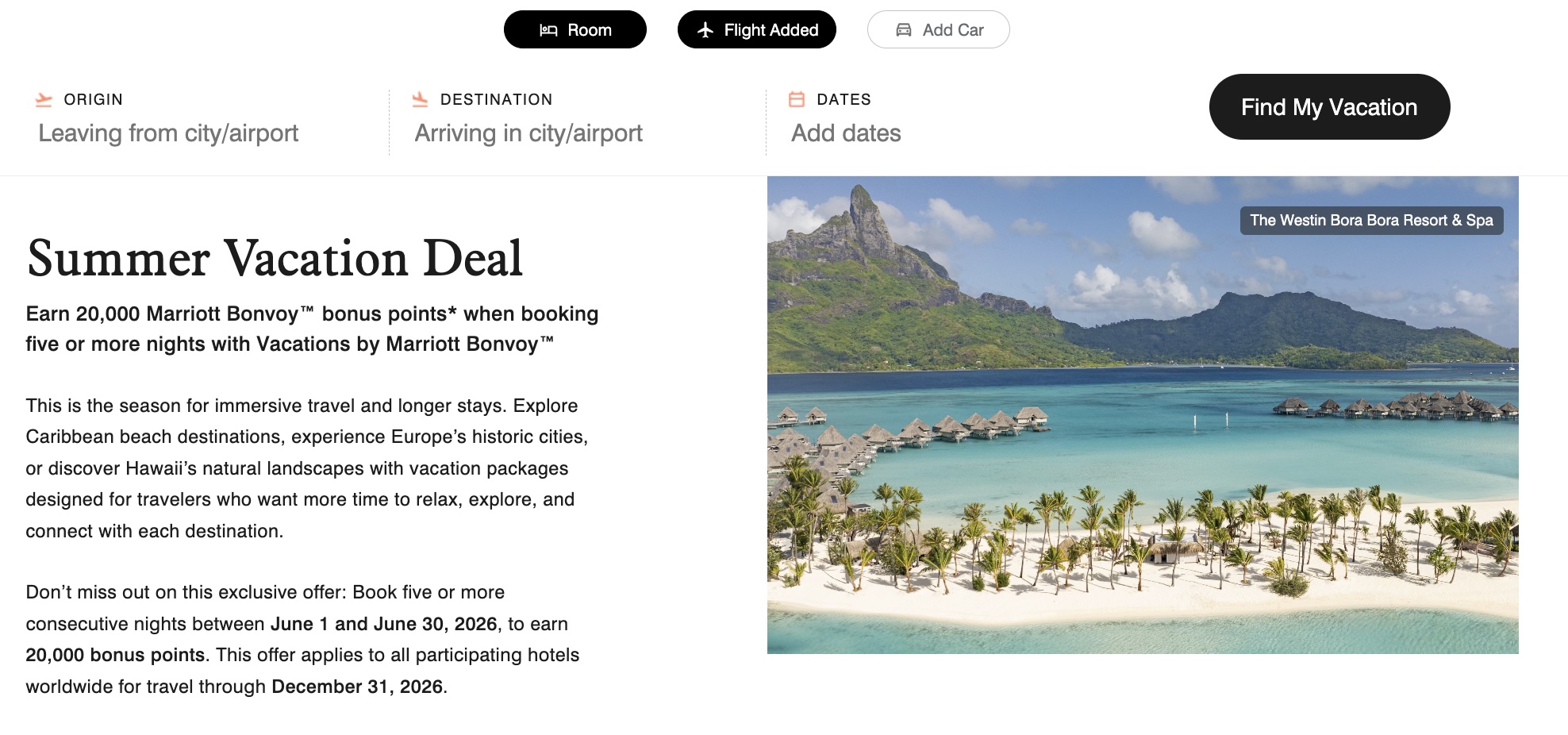 Marriott Vacation Promo 20k Points