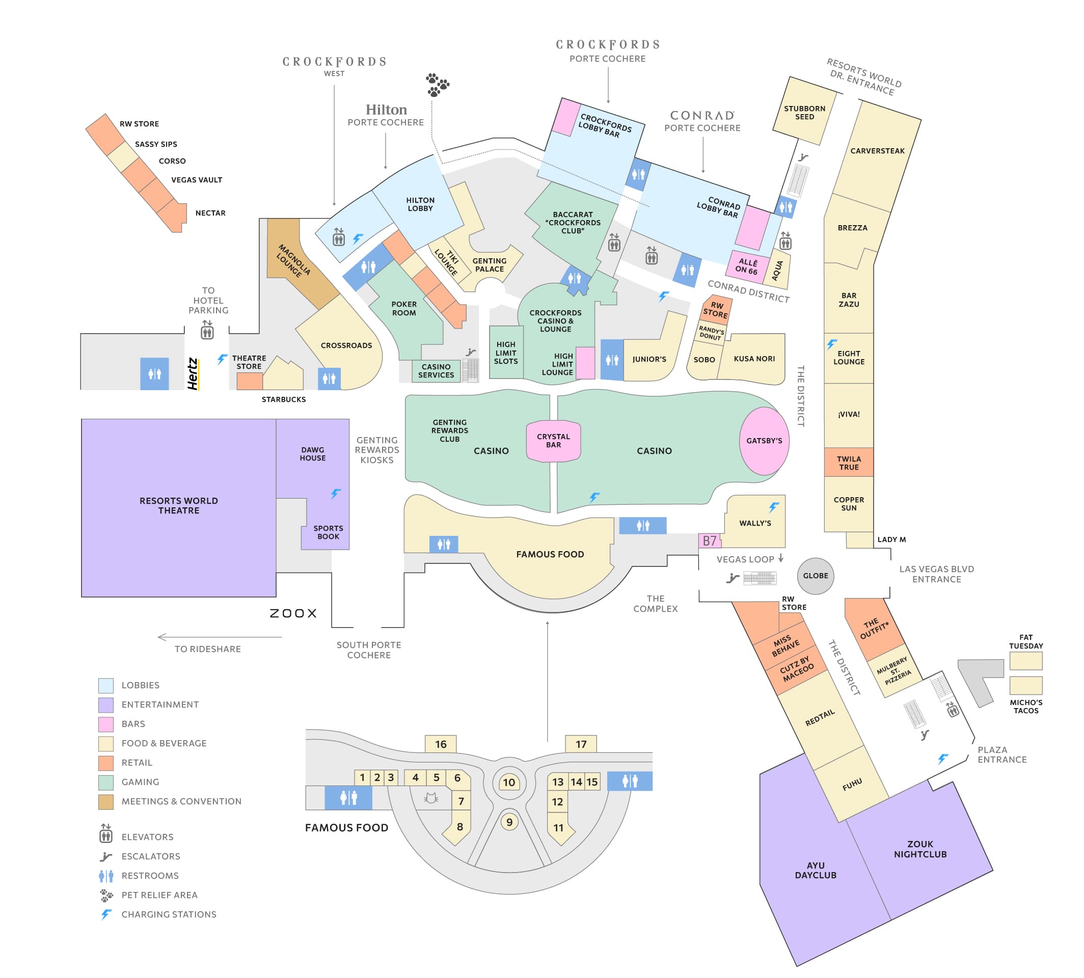 Resorts World Las Vegas level 1 map