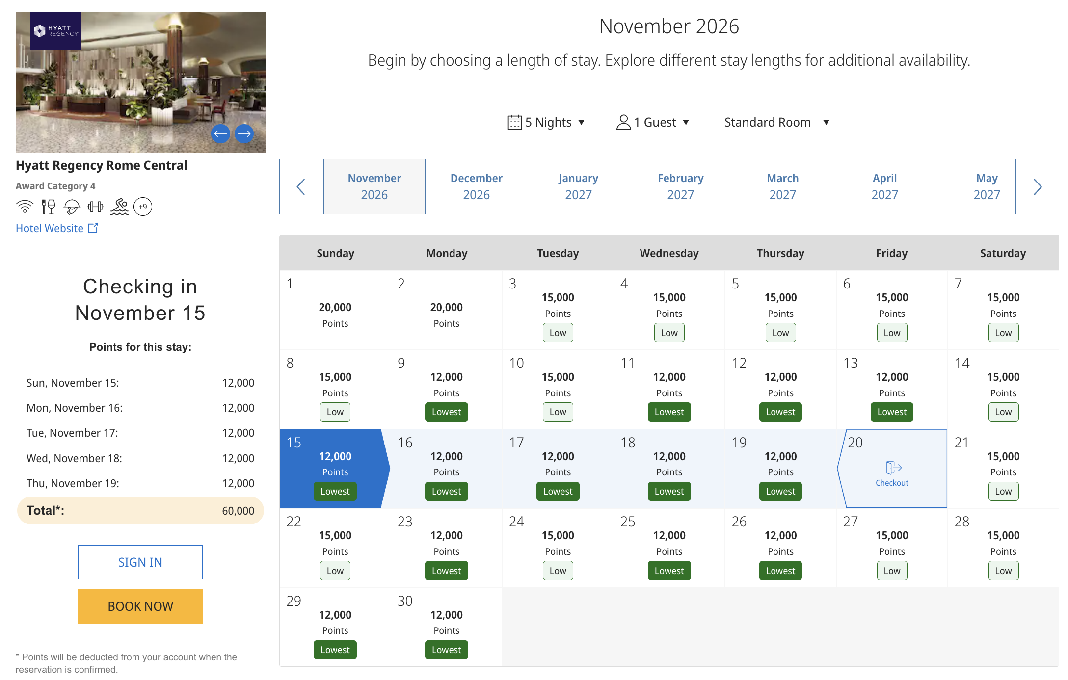 Screenshot 2026 06 04 at 2.21.15 PM Hyatt Regency Rome Central November Availability